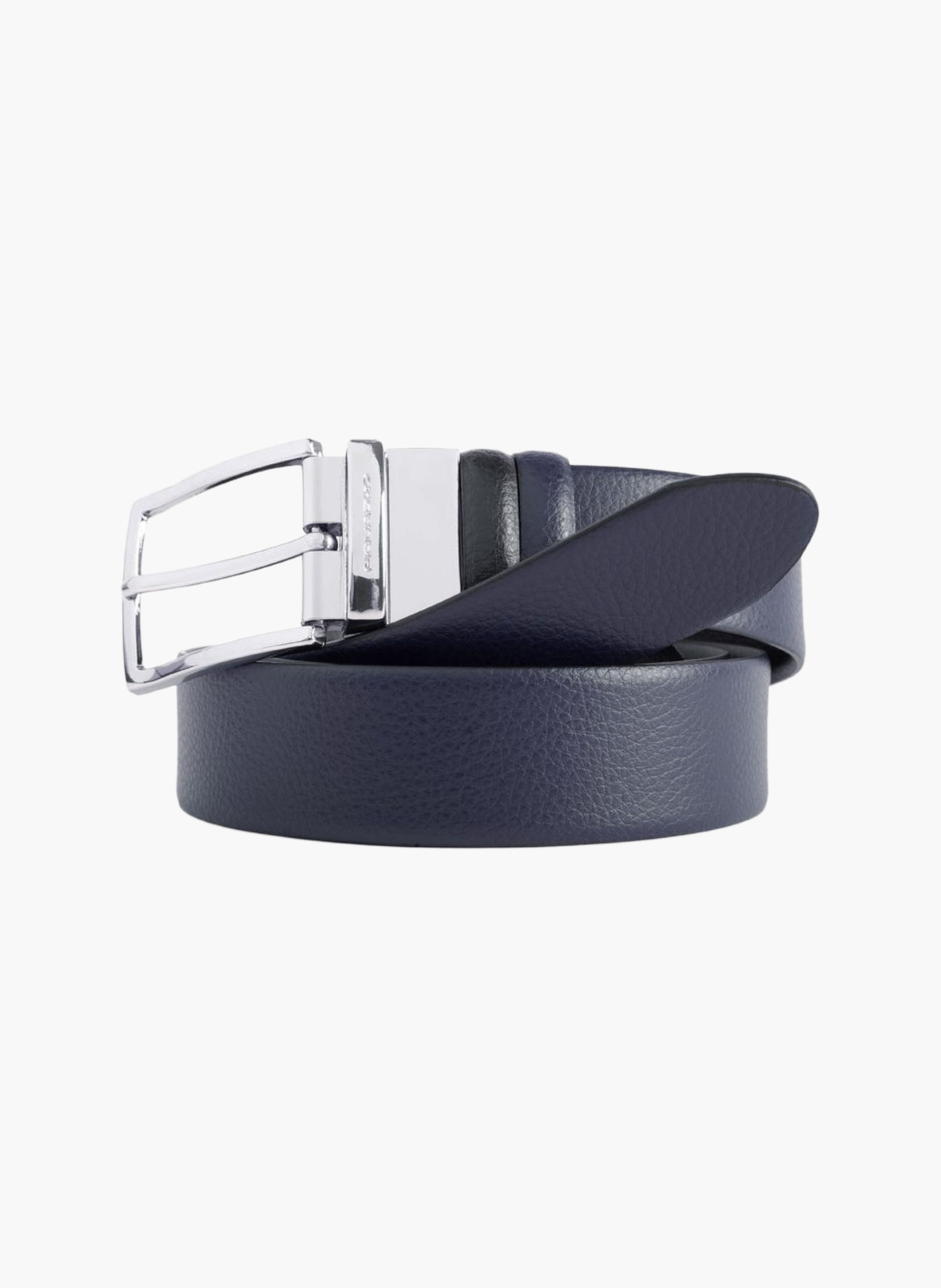 Reversible leather belt with prong buckle PIQUADRO Black