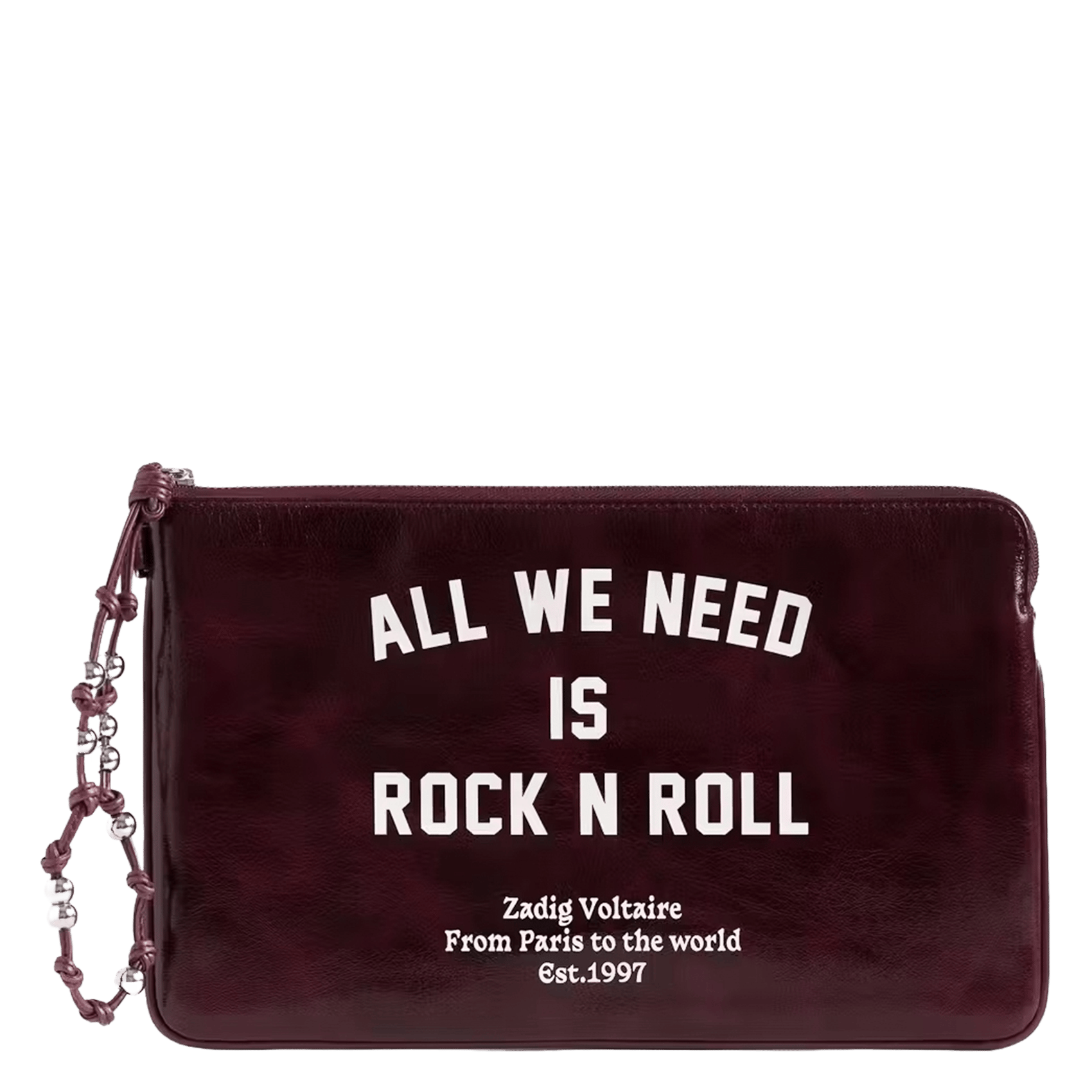 Pochette sérigraphié en cuir angel pouch ZADIG&VOLTAIRE Violet