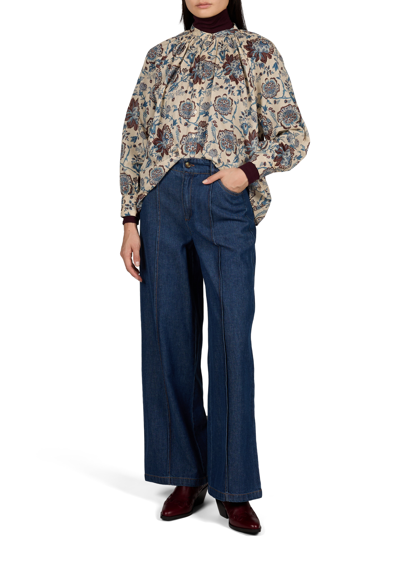 Wide Elasticated Denim Pants LOUISE MISHA Blue