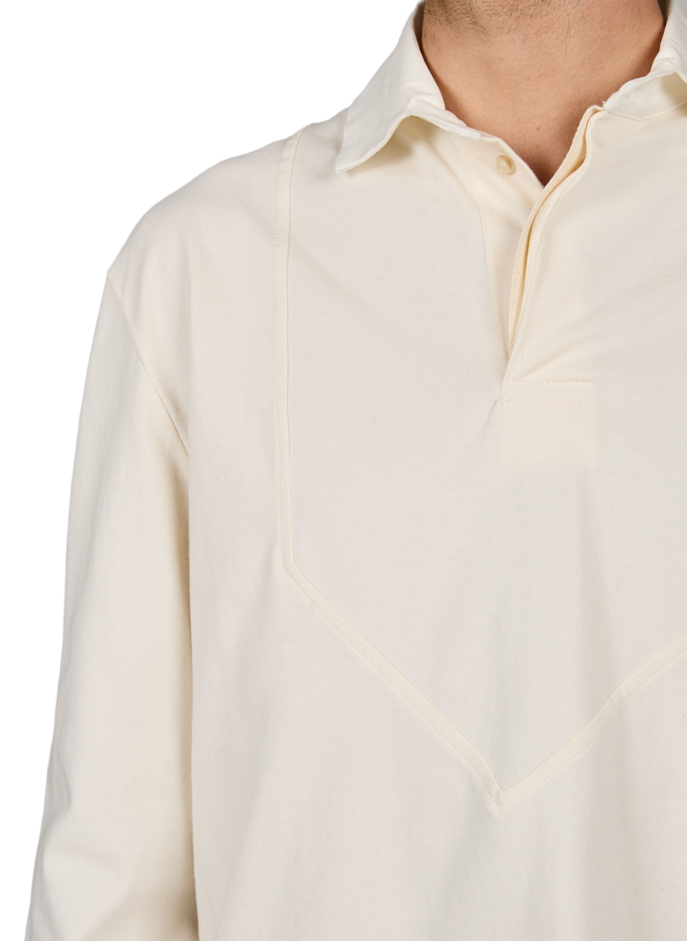 Long-sleeved cotton polo shirt SONIA CARRASCO Beige