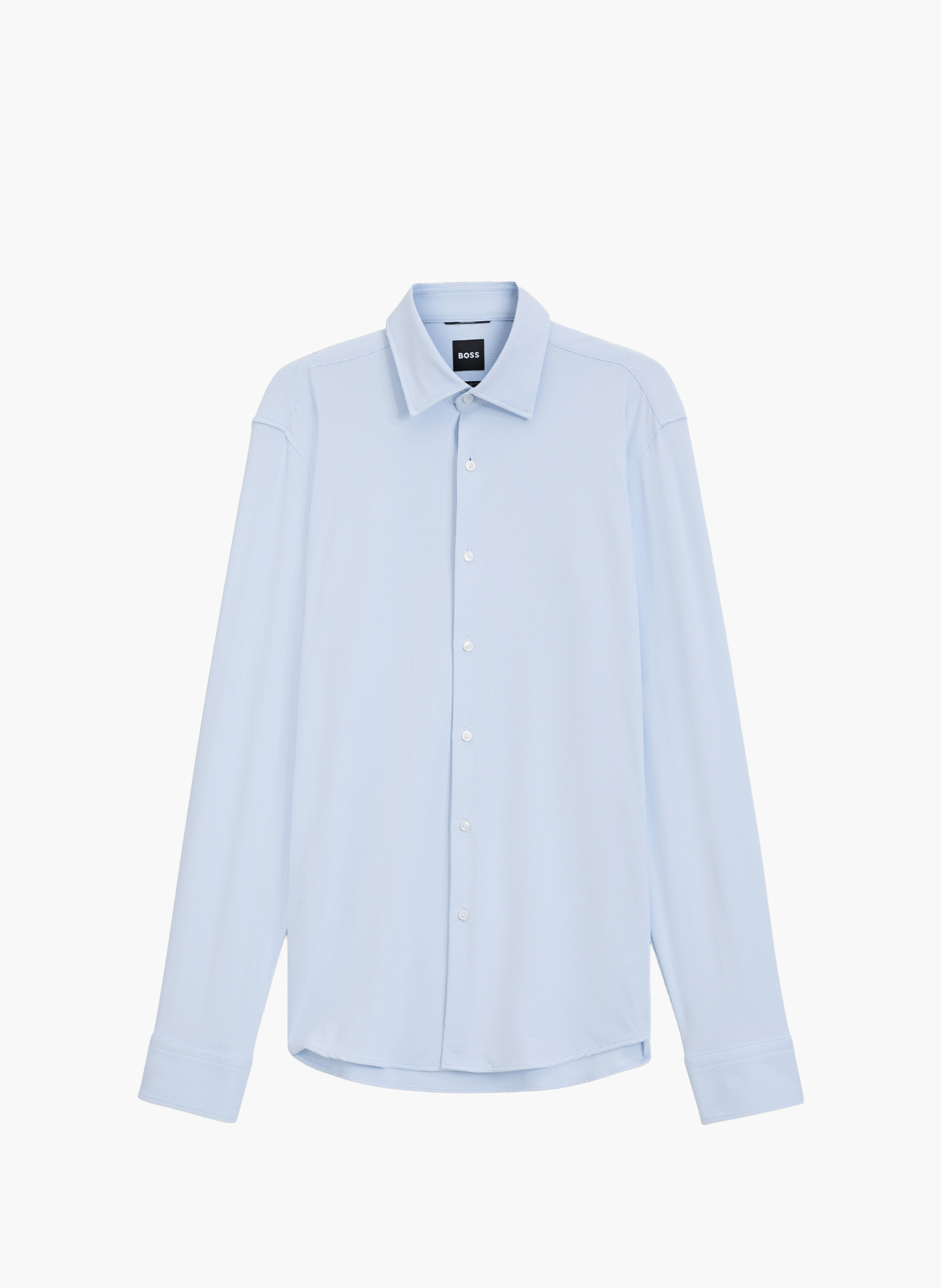 Chemise droite boutonnée unie BOSS Bleu