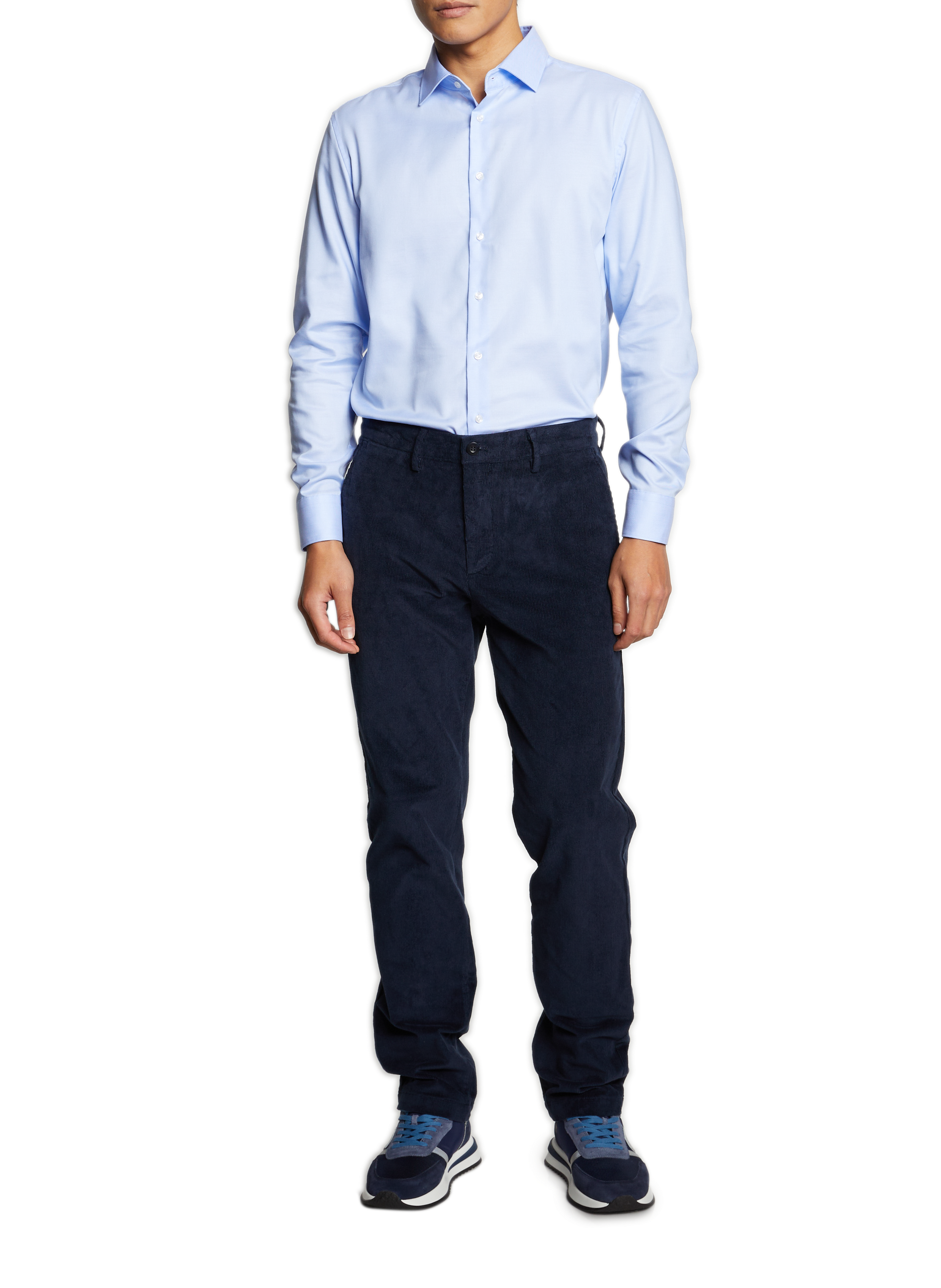 Slim fit overhemd zonder strijken SEIDENSTICKER Blauw