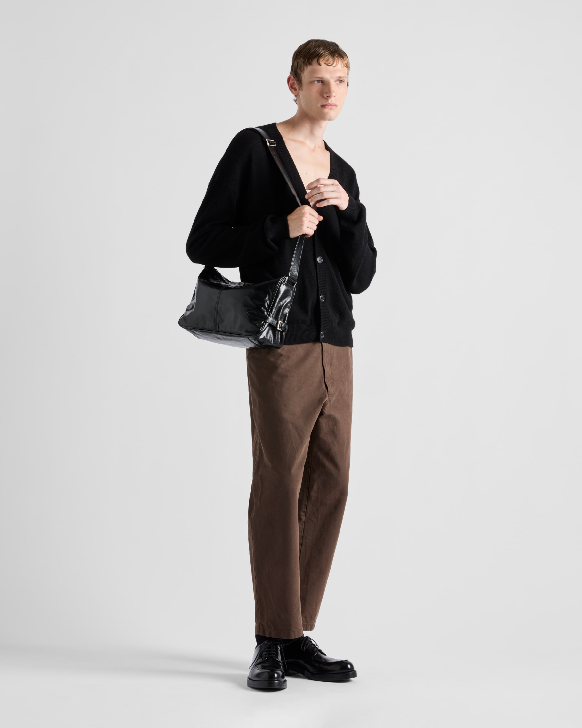 Sac à bandoulière en cuir PRADA Noir