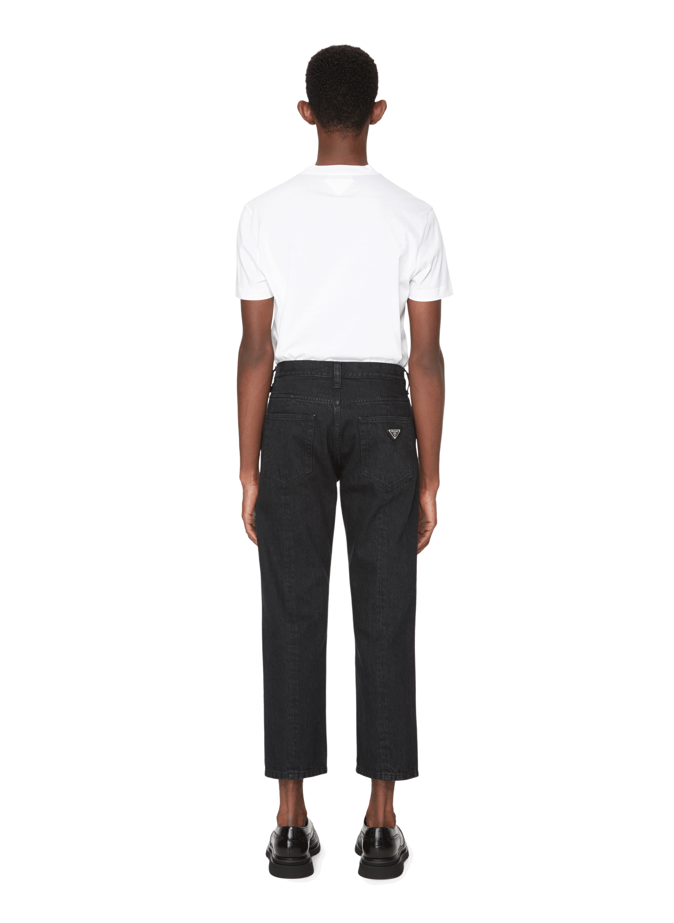 Straight-cut cotton jeans PRADA Black