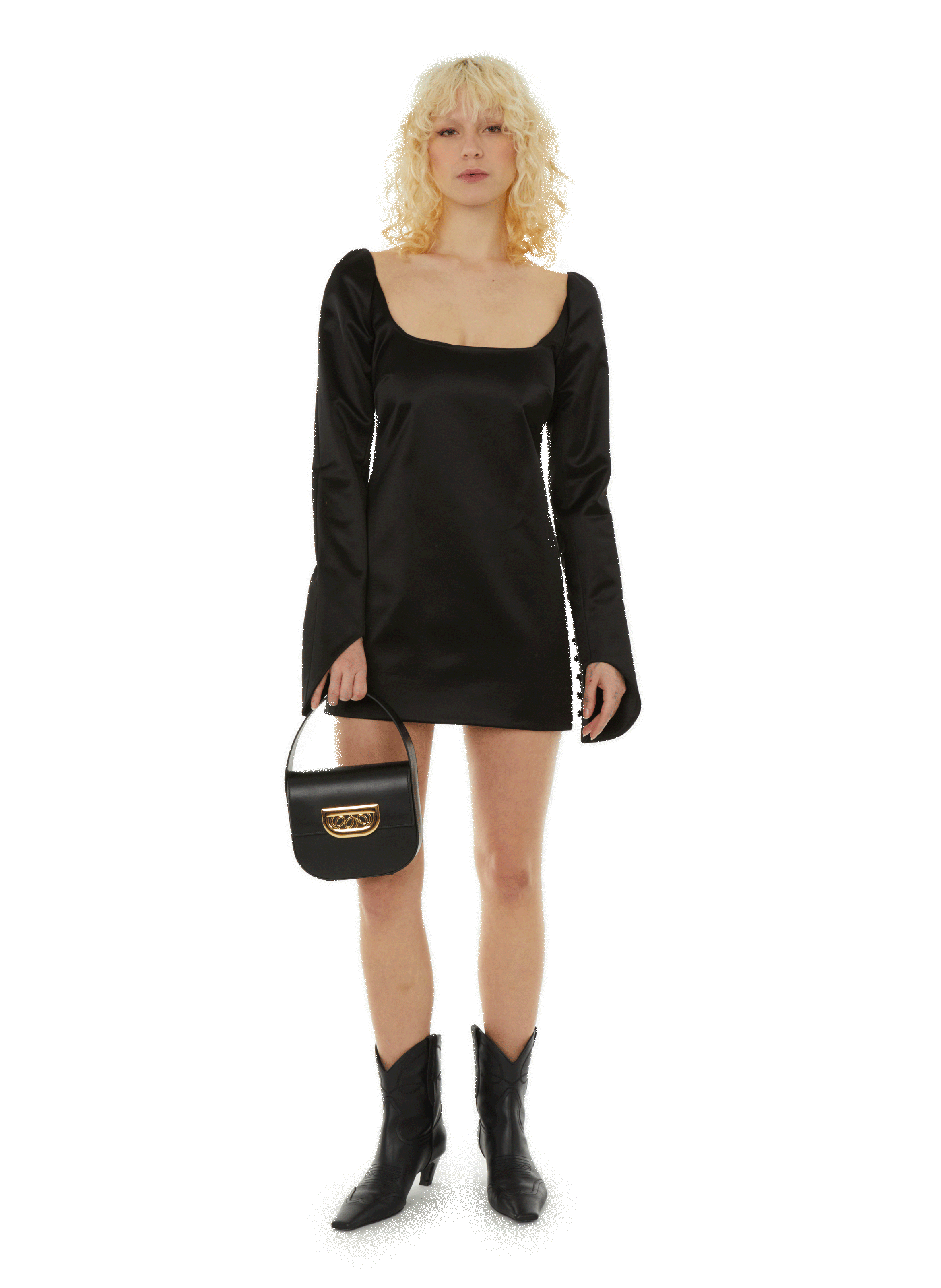 Robe Courte Noire à Manches Longues - Taille 34 à 40, Neuf Avec étiquettes