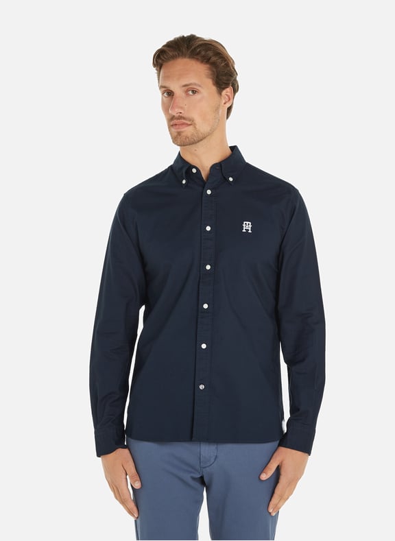 Plain cotton shirt Blue by TOMMY HILFIGER TOMMY HILFIGER Plain cotton shirt Blue