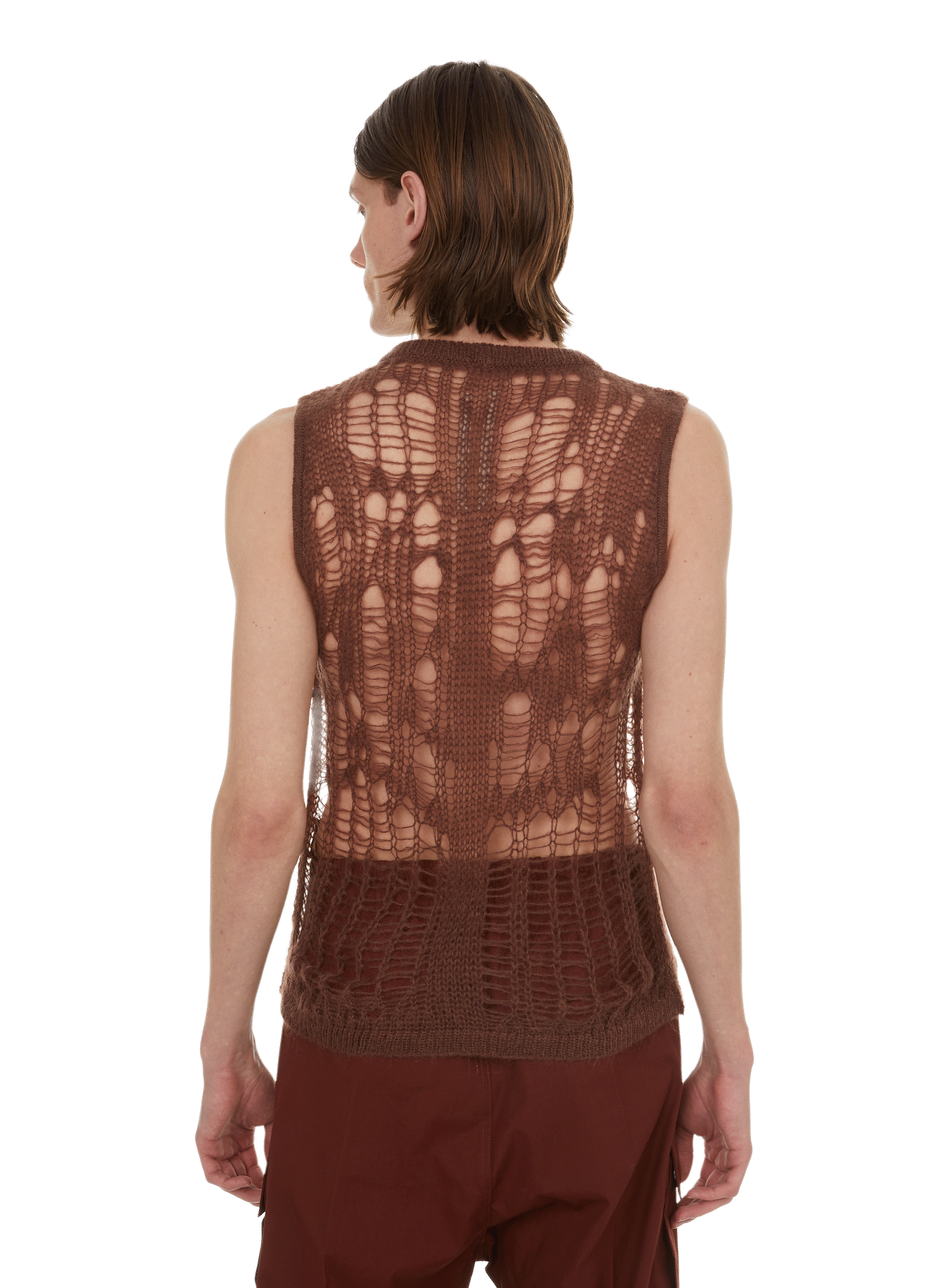 Knitted jumper with holes RICK OWENS Red