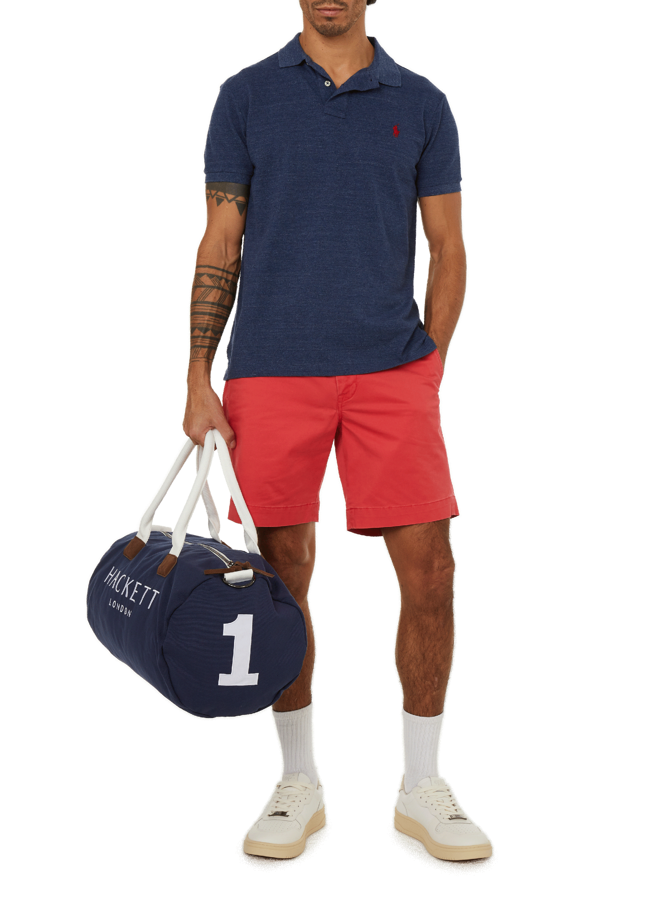 Polo droit en piqué de coton POLO RALPH LAUREN Bleu