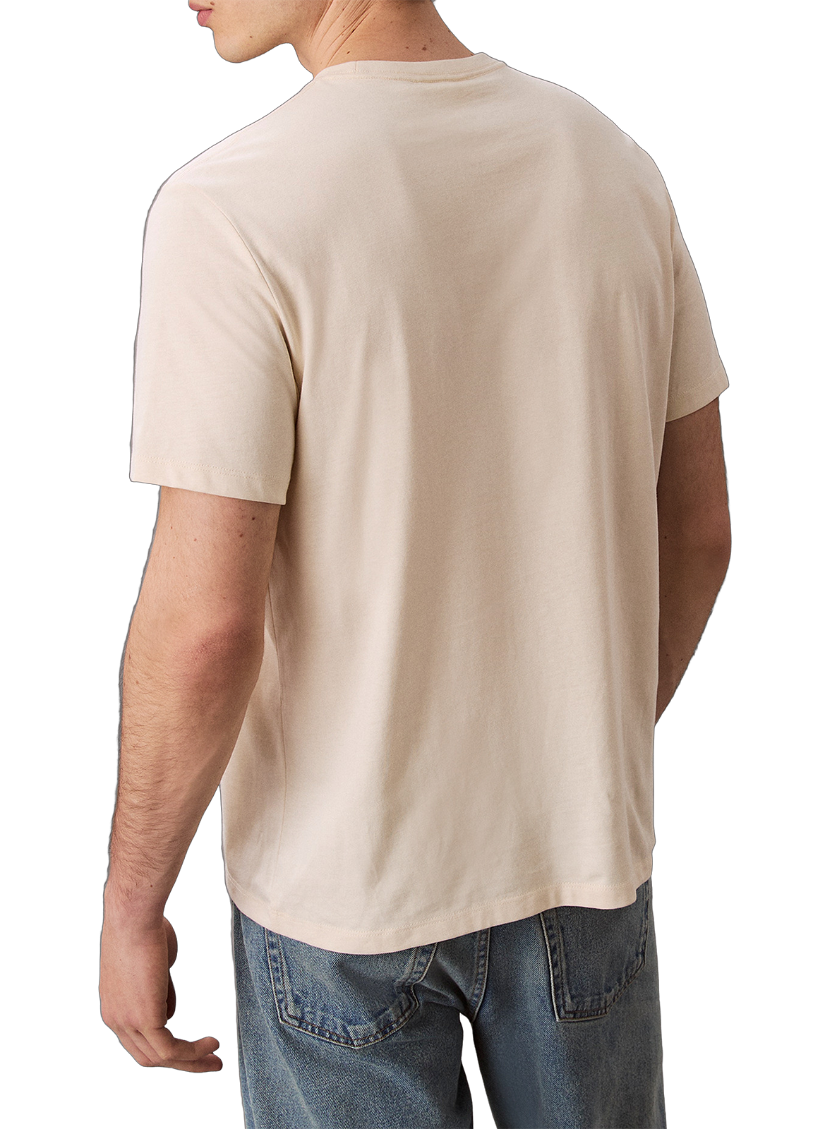 T-shirt col rond en coton CALVIN KLEIN Beige