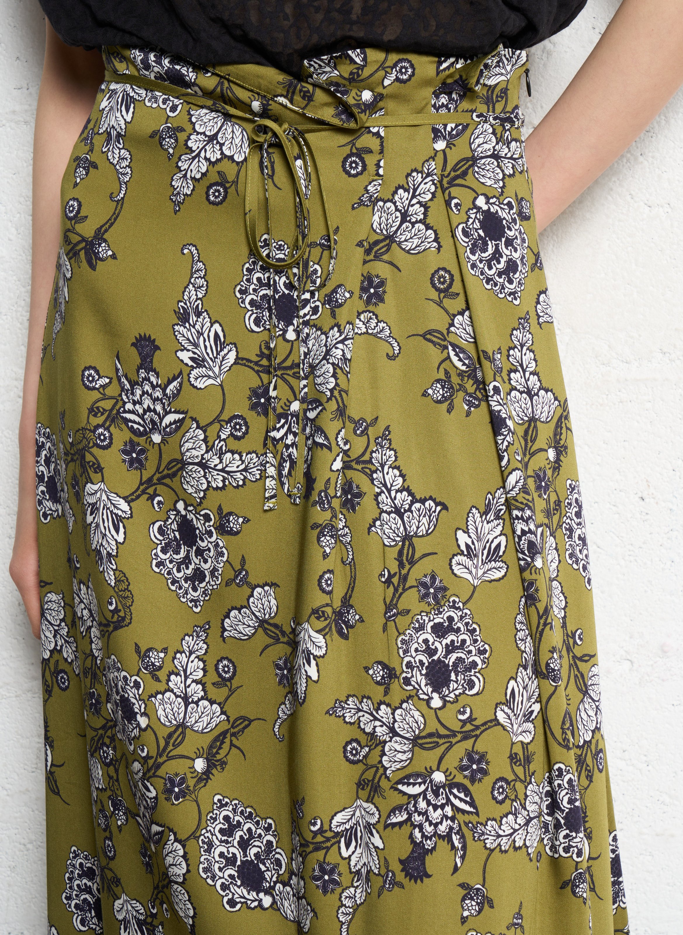 Jupe midi imprimée IKKS Vert