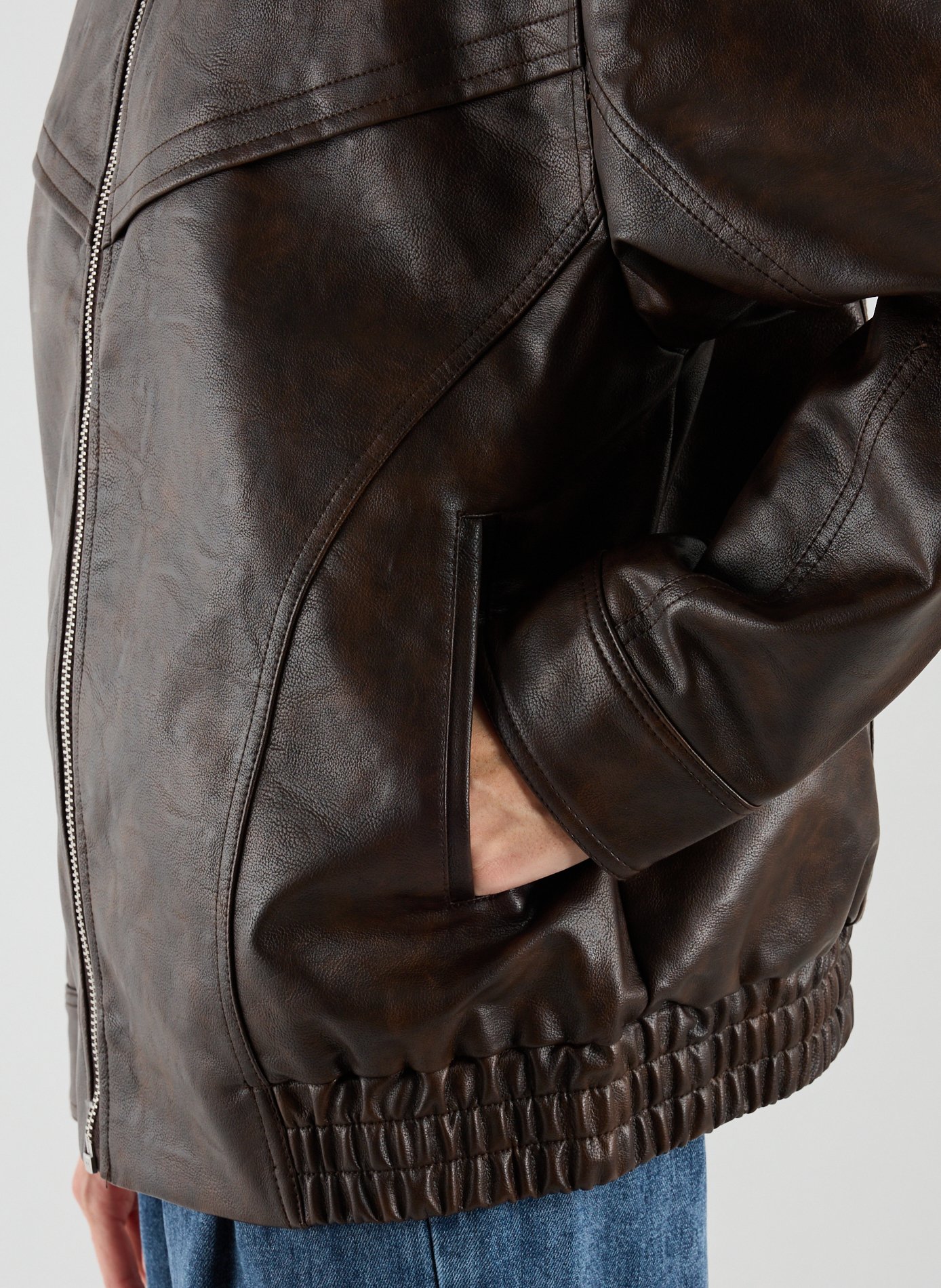 Blouson ample col classique TOPSHOP Marron