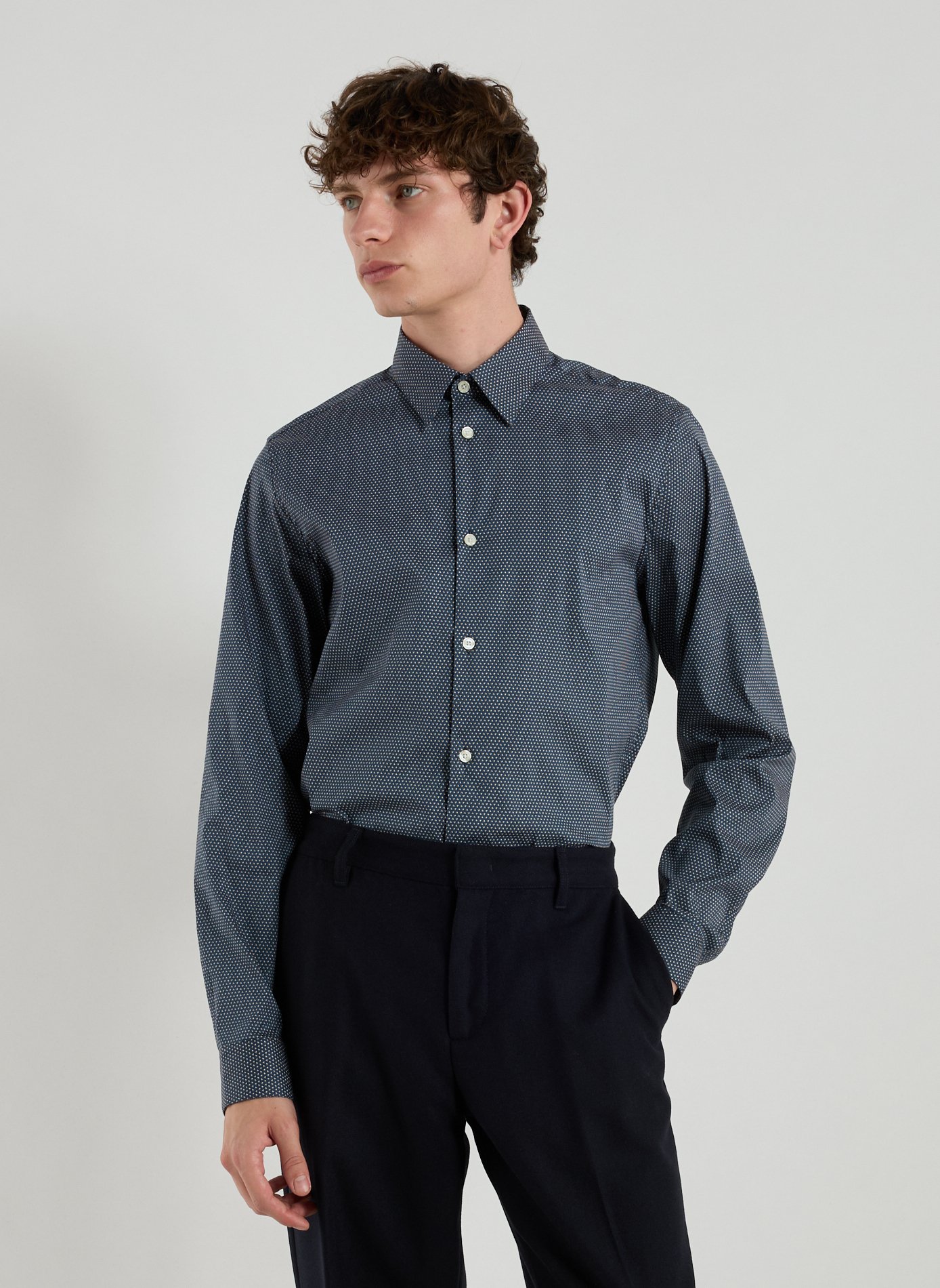 AU PRINTEMPS PARIS Straight cut cotton Shirt Blue