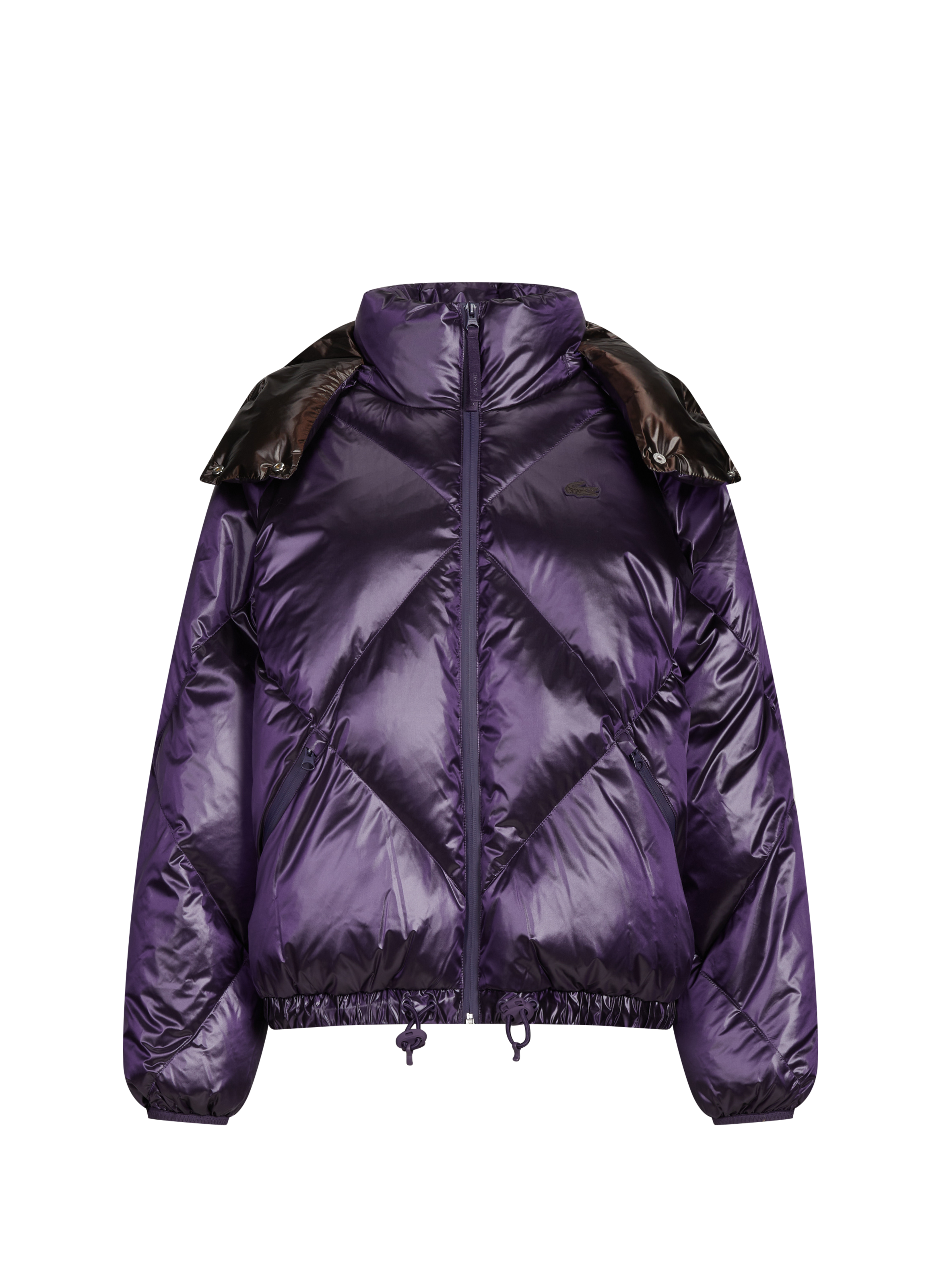 LACOSTE Doudoune oversize courte à capuche Violet