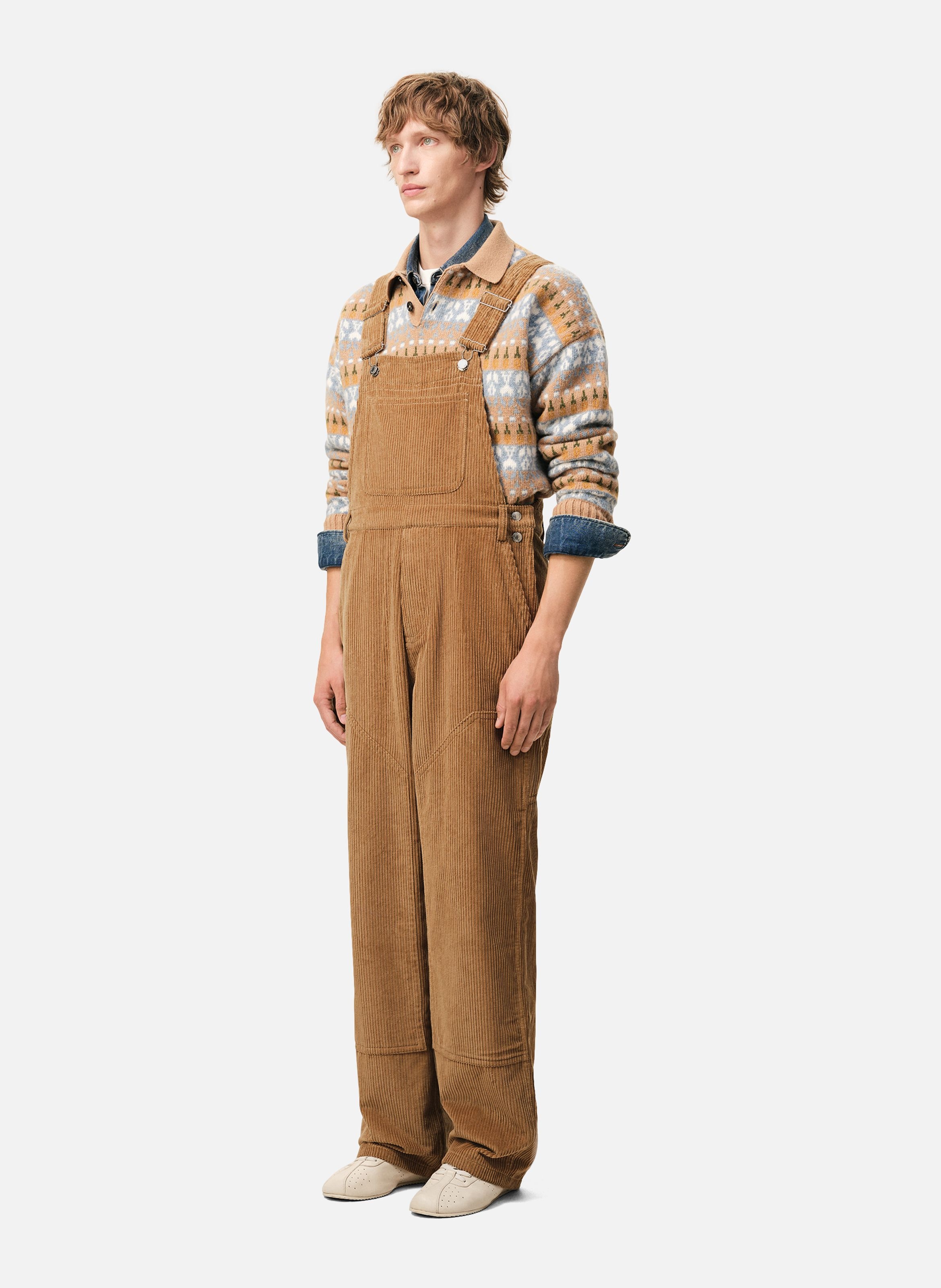 Salopette worker en coton AMI PARIS Marron