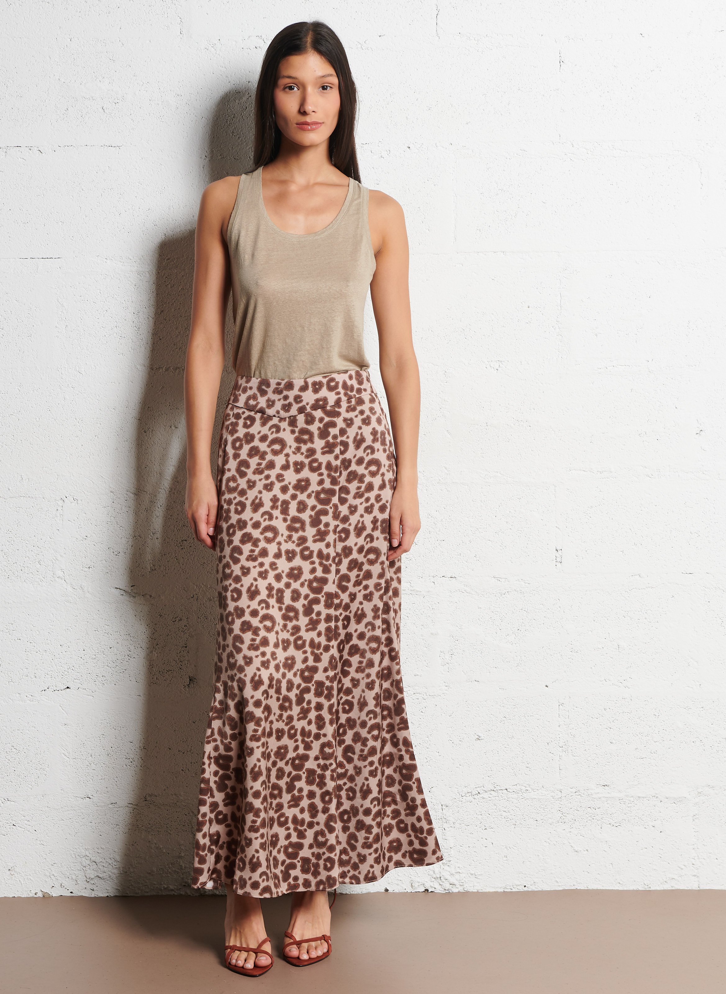 Sandales à talon en cuir velours cera BA&SH Marron