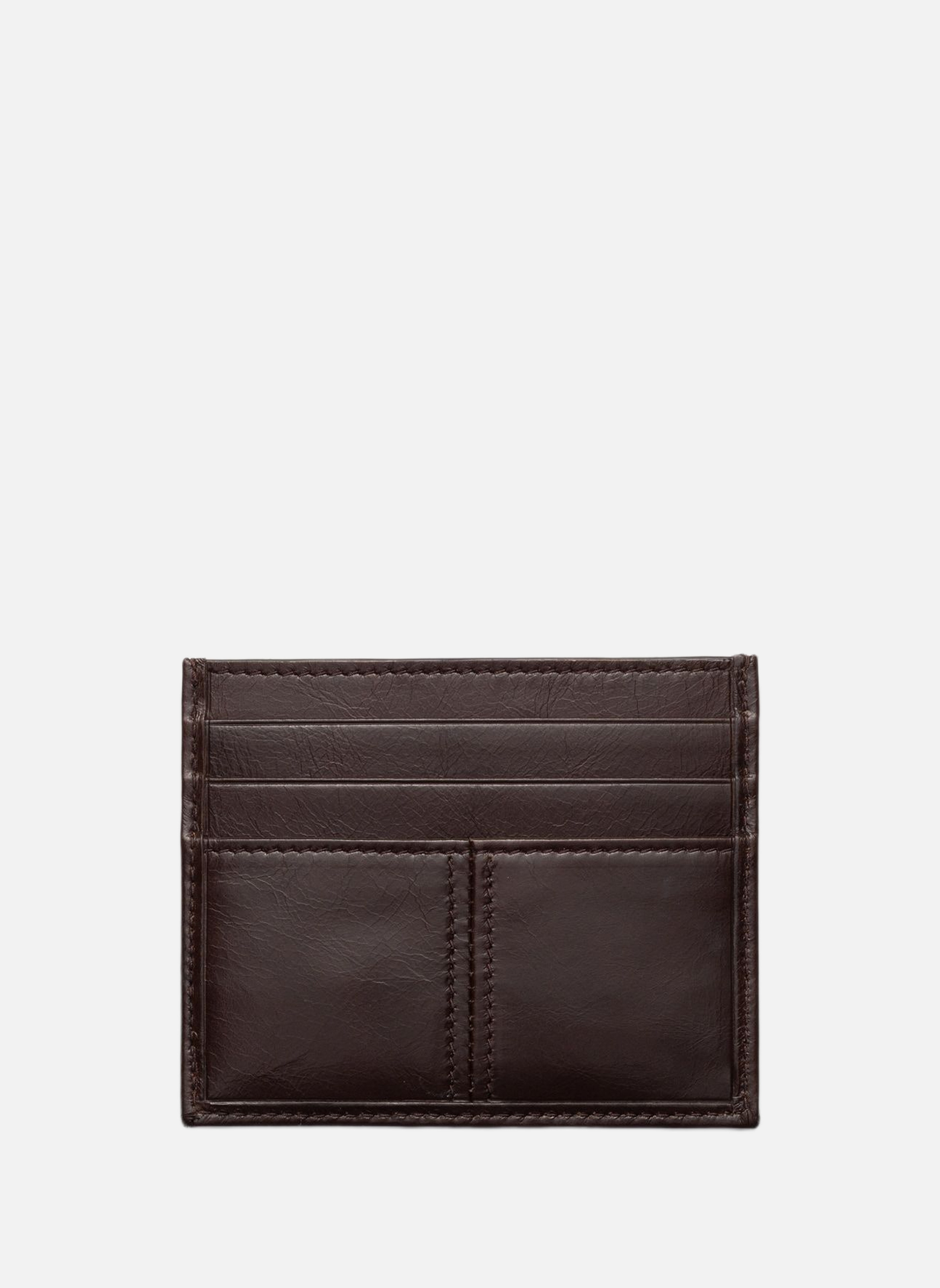 Porte-cartes en cuir PRADA Marron
