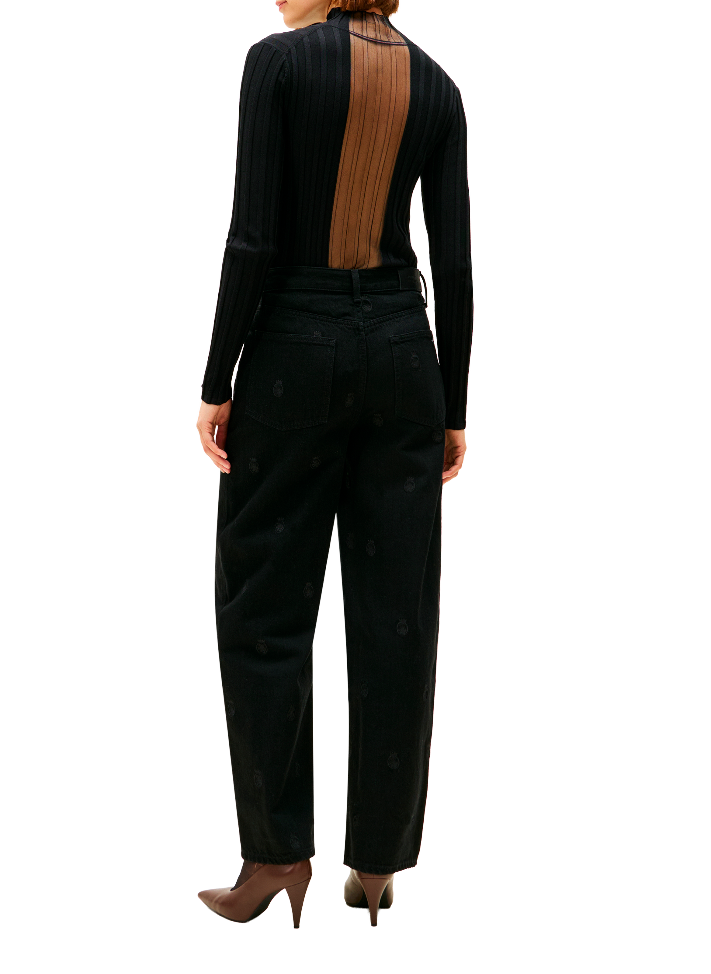 Jean ample barrel en coton TOMMY HILFIGER Noir