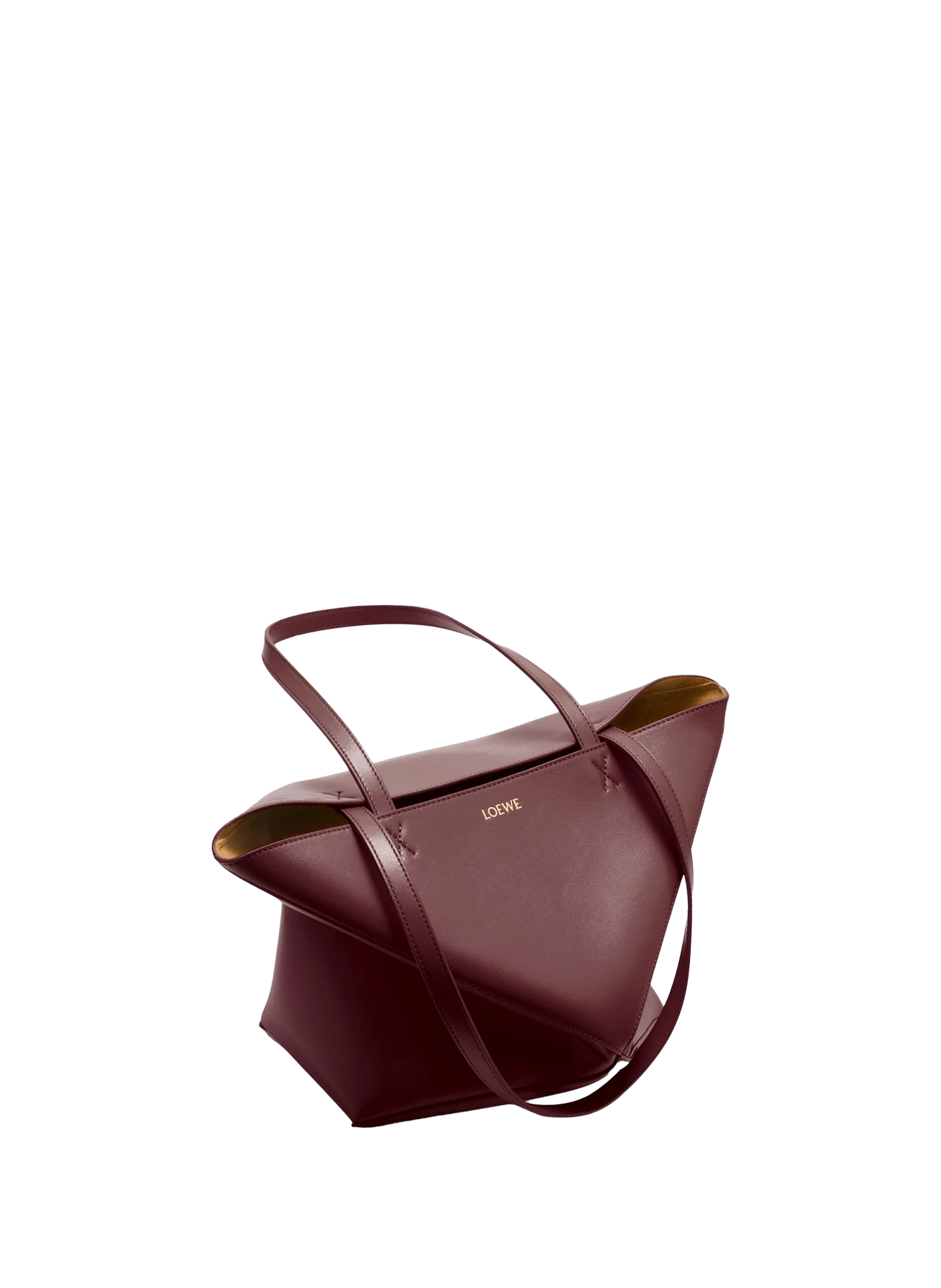 Medium Puzzle Fold leather tote in shiny calfskin LOEWE Red