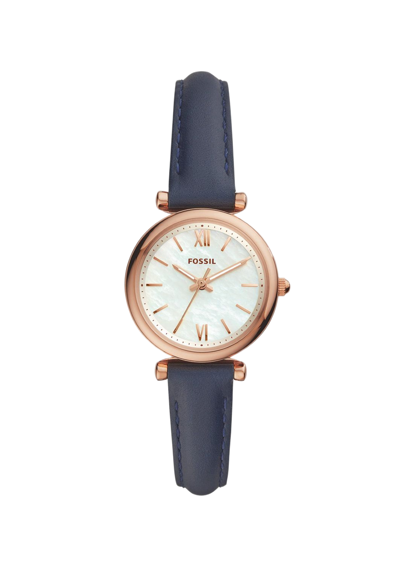 Montre quartz bracelet cuir FOSSIL Blanc