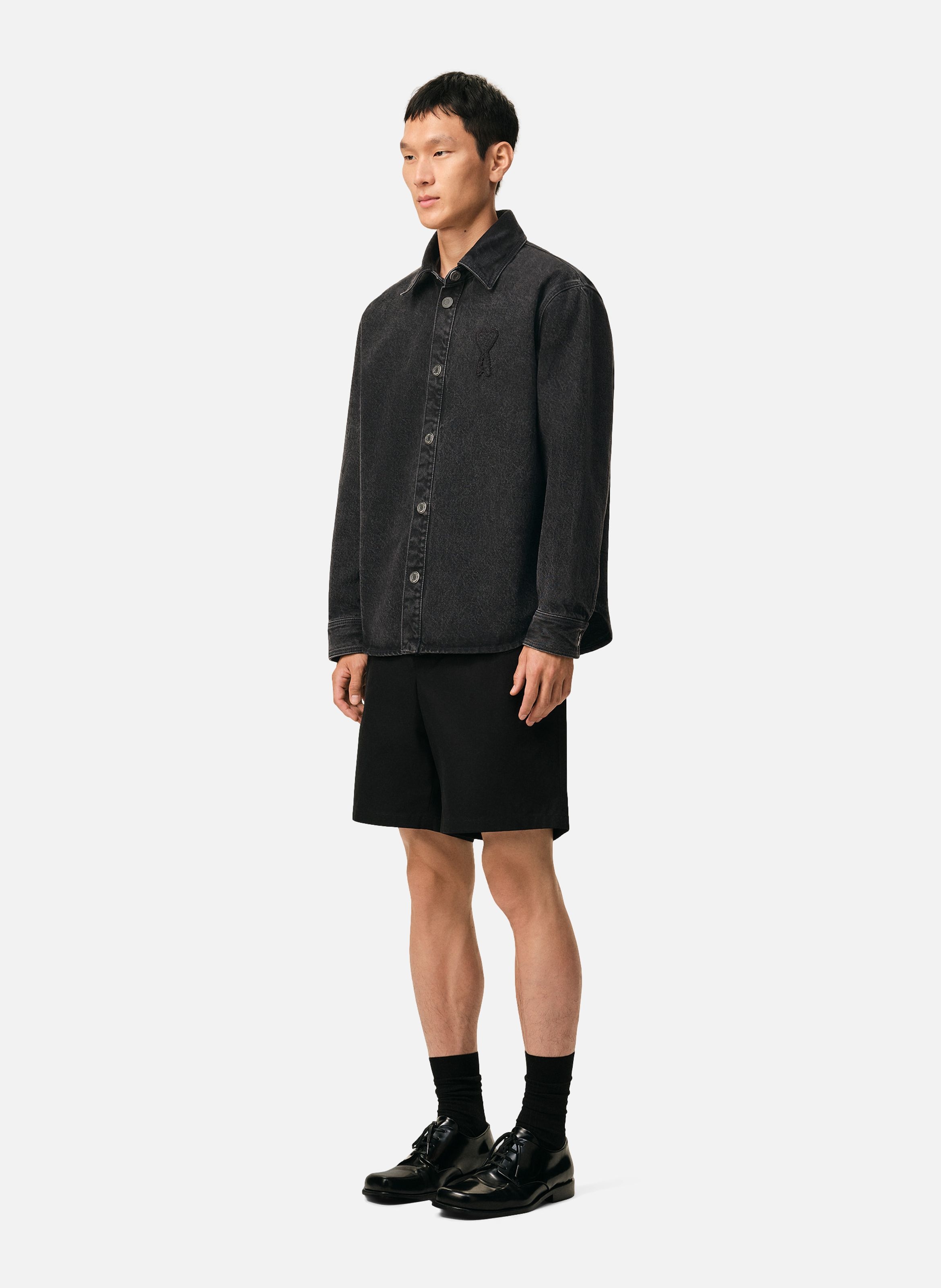 Surchemise ami de coeur en crochet unisexe en coton AMI PARIS Noir