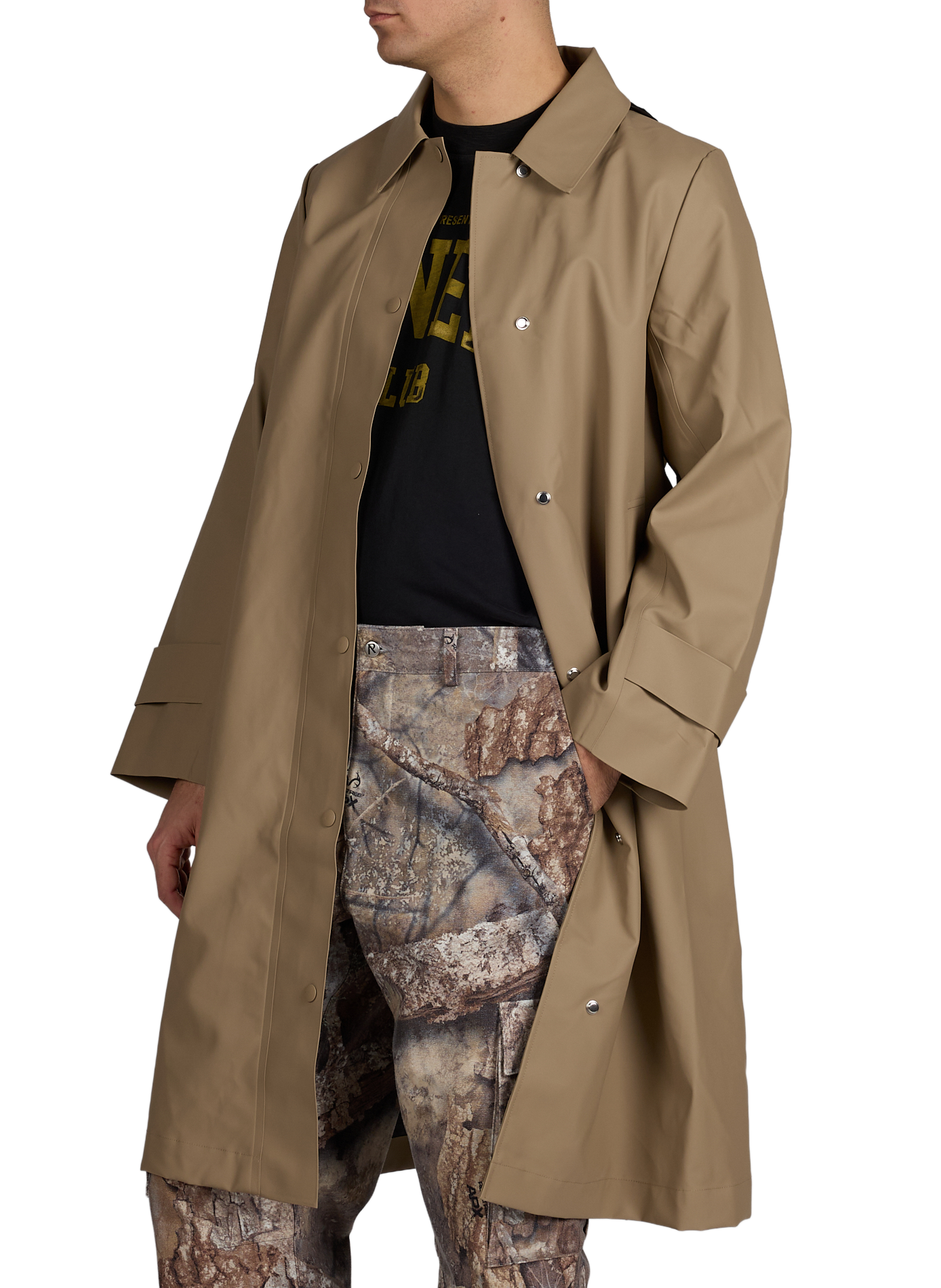 Printed straight raincoat RAINS Beige