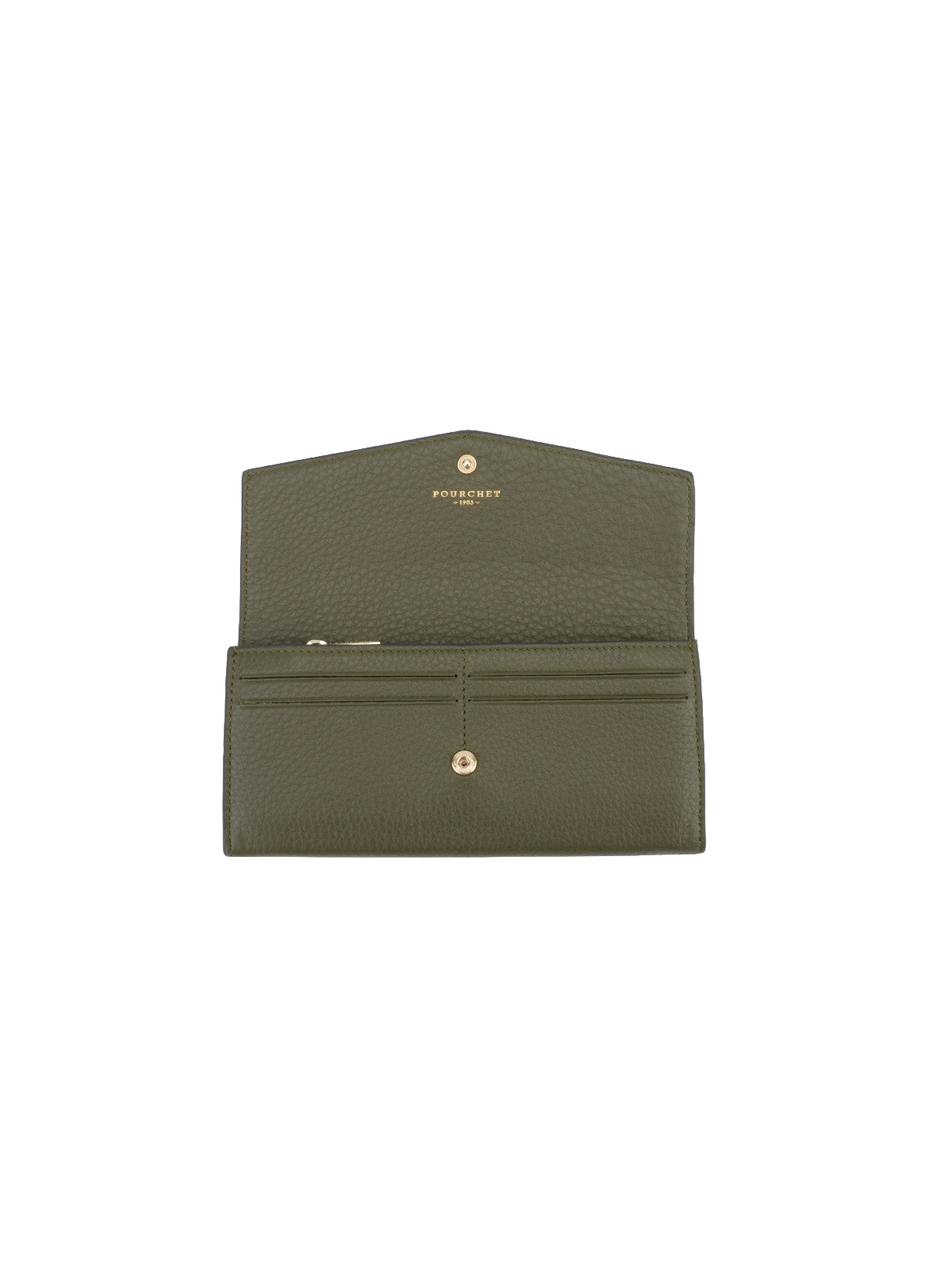 Club | porte-monnaie gm en cuir de veau POURCHET Kaki