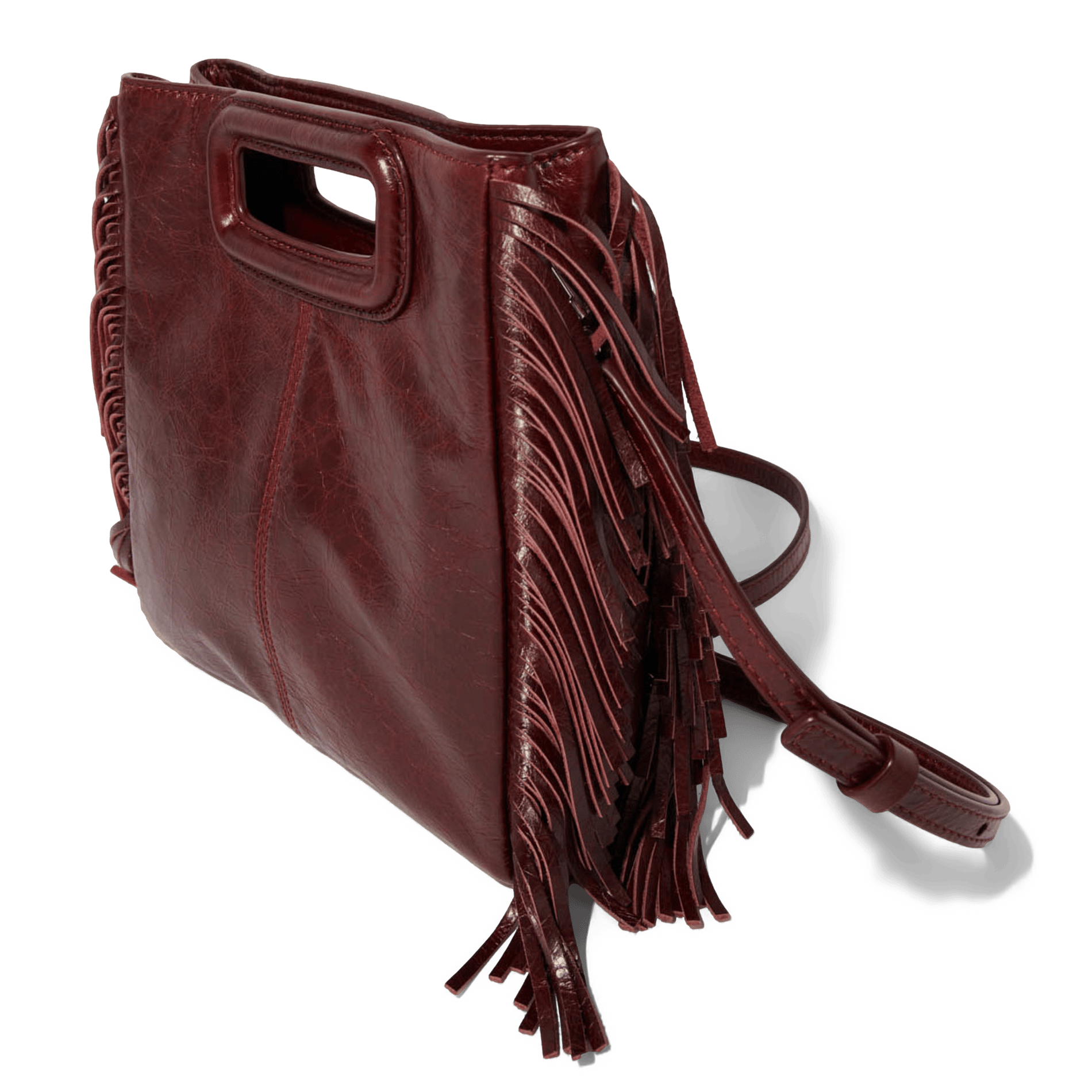 Sac bandoulière en cuir m MAJE Rouge