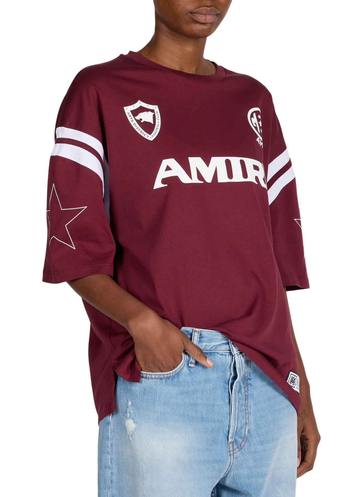 Sporty oversized cotton t-shirt AMIRI Red