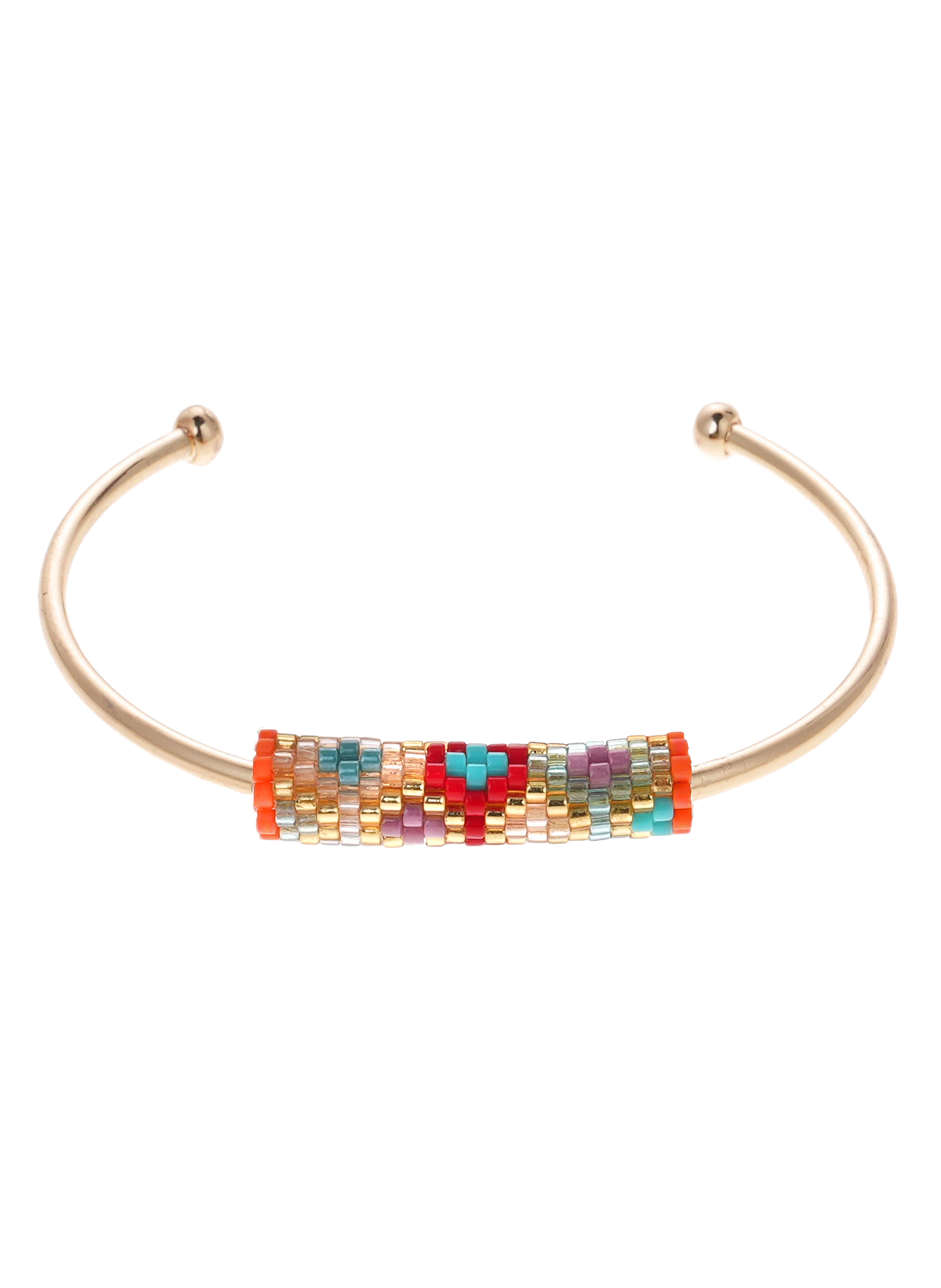 Bracelet jonc avec perles tissées maliss HIPANEMA Orange