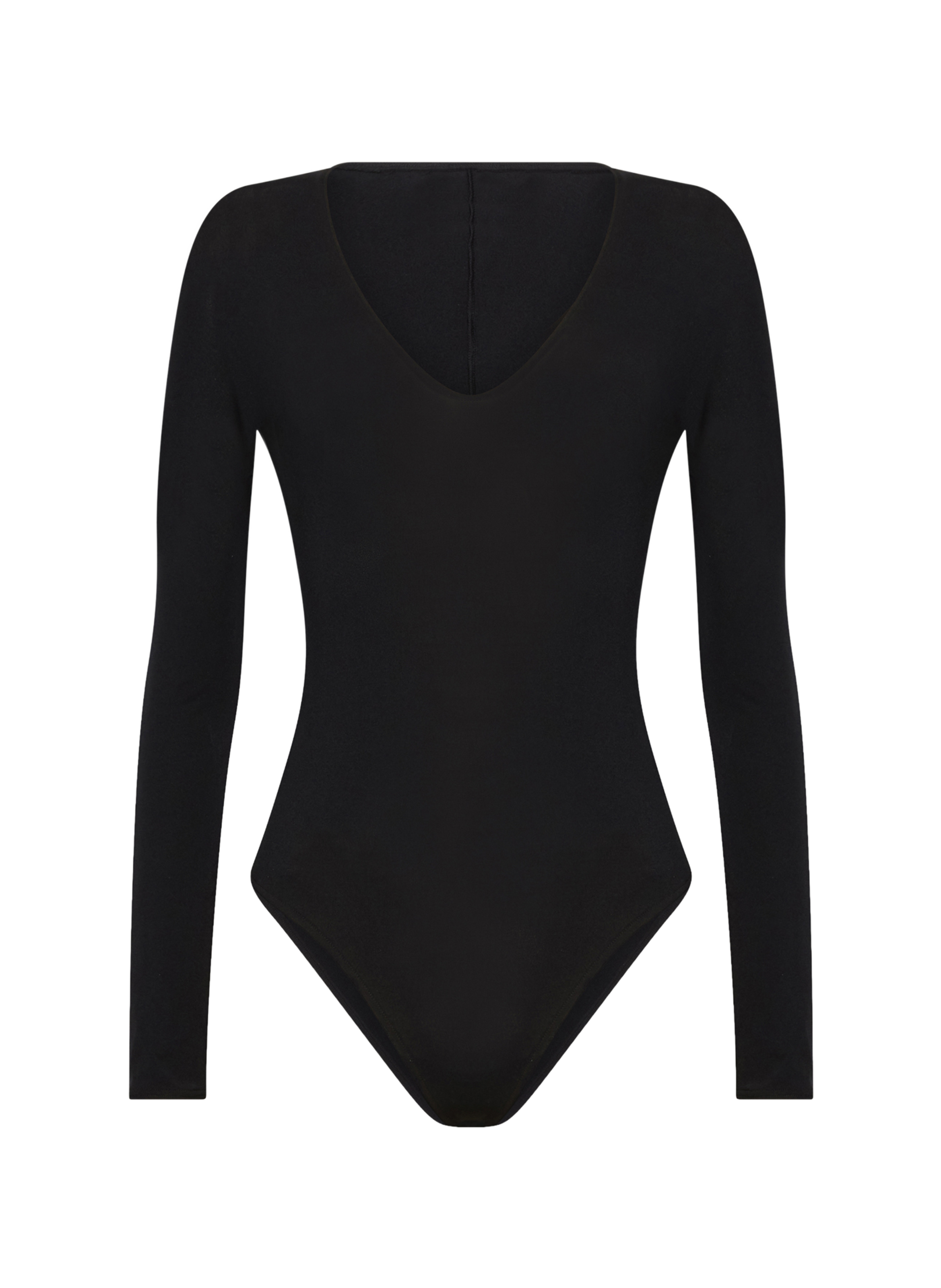 Long-sleeved V-neck bodysuit WOLFORD Black