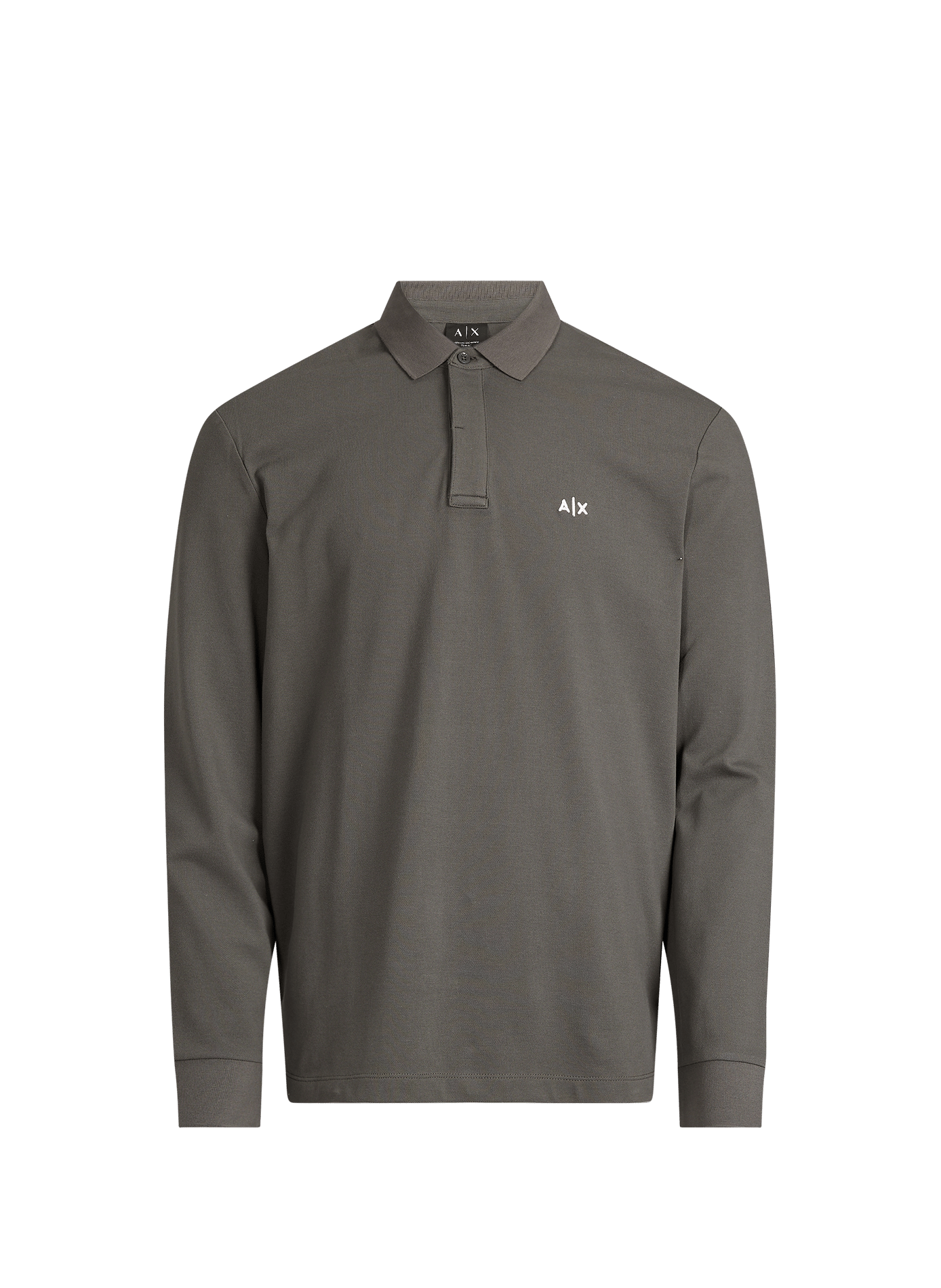 Long-sleeve cotton blend polo shirt ARMANI EXCHANGE Khaki
