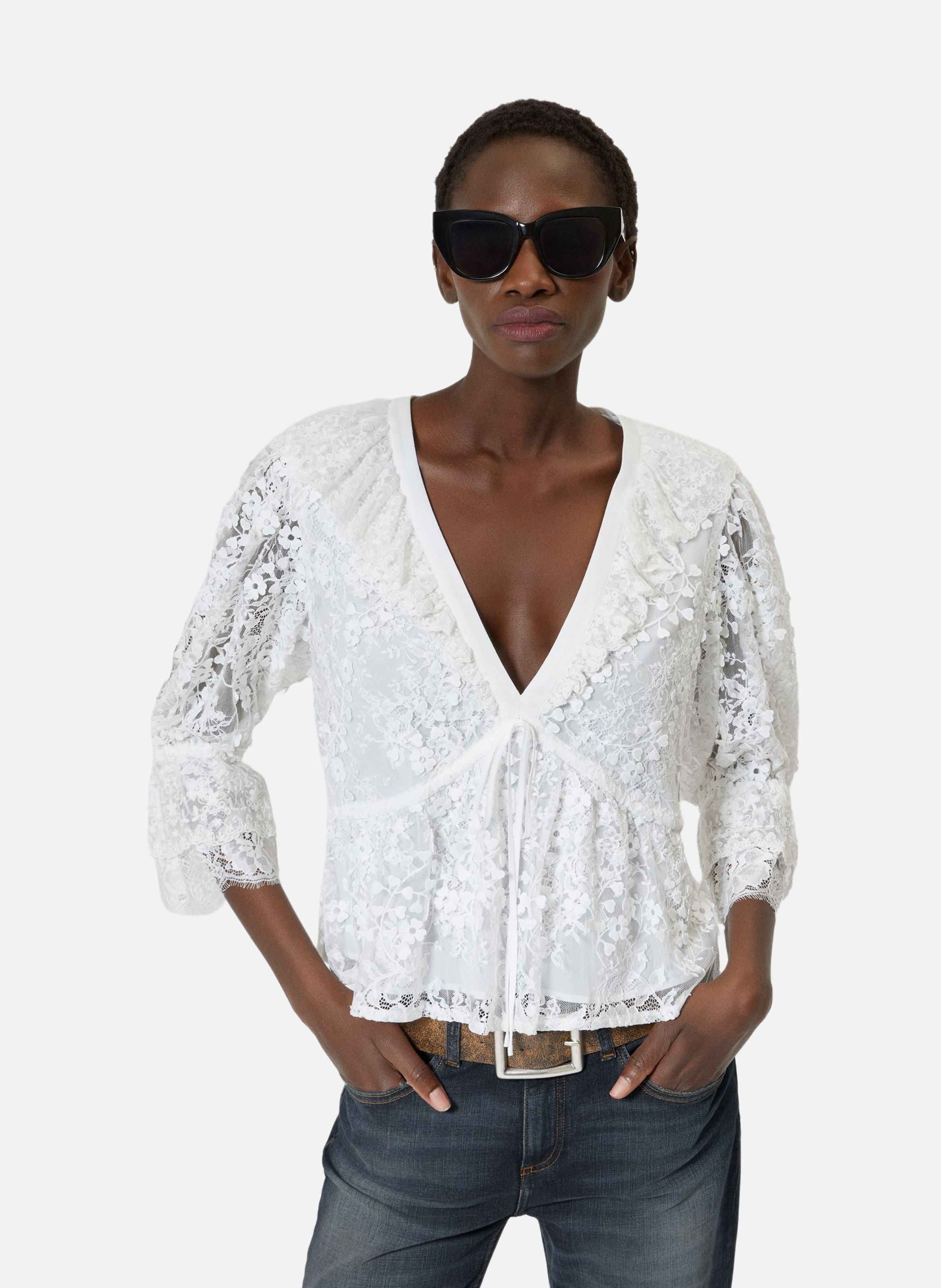 Top en dentelle THE KOOPLES Beige