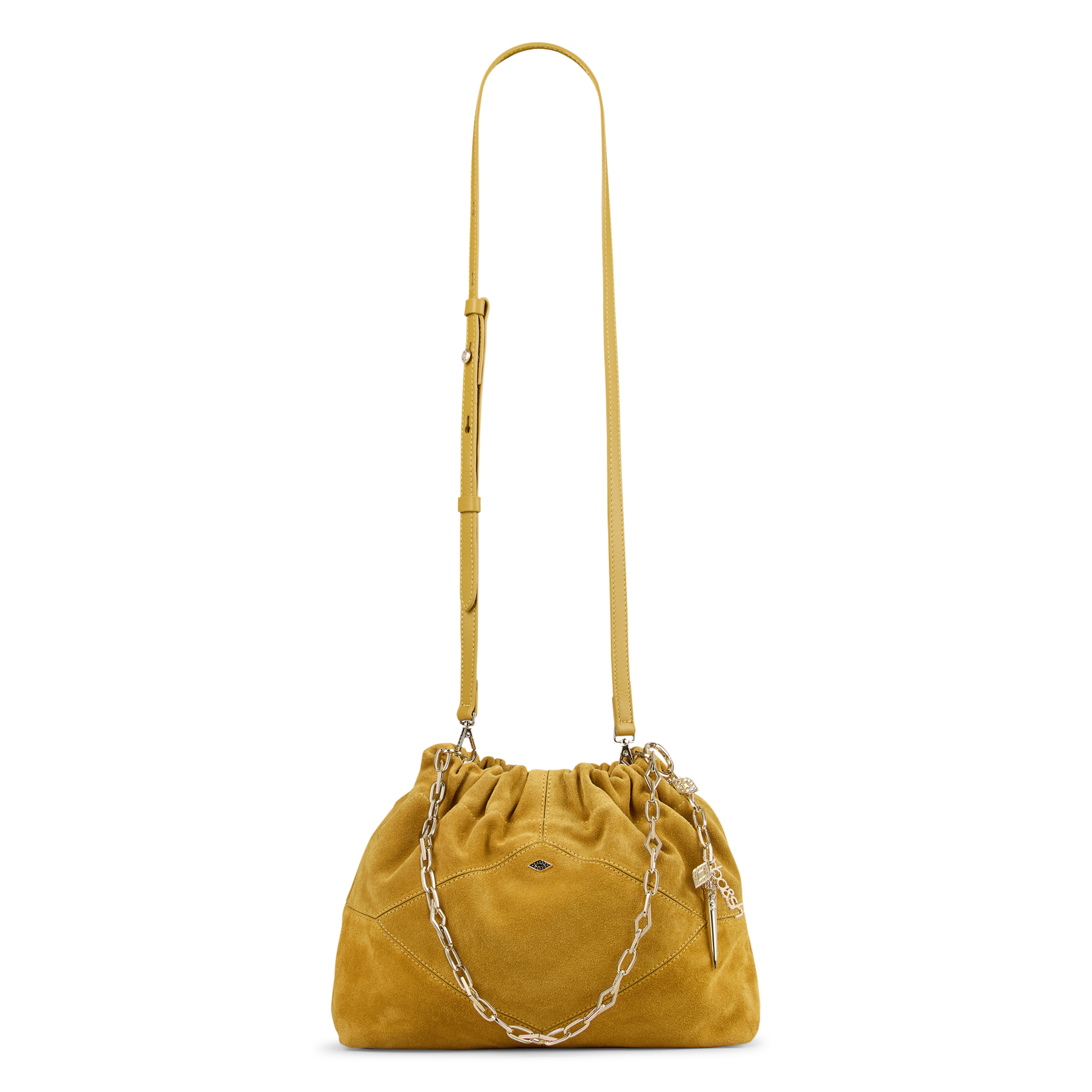 Sac bandoulière en daim mini june tote BA&SH Jaune