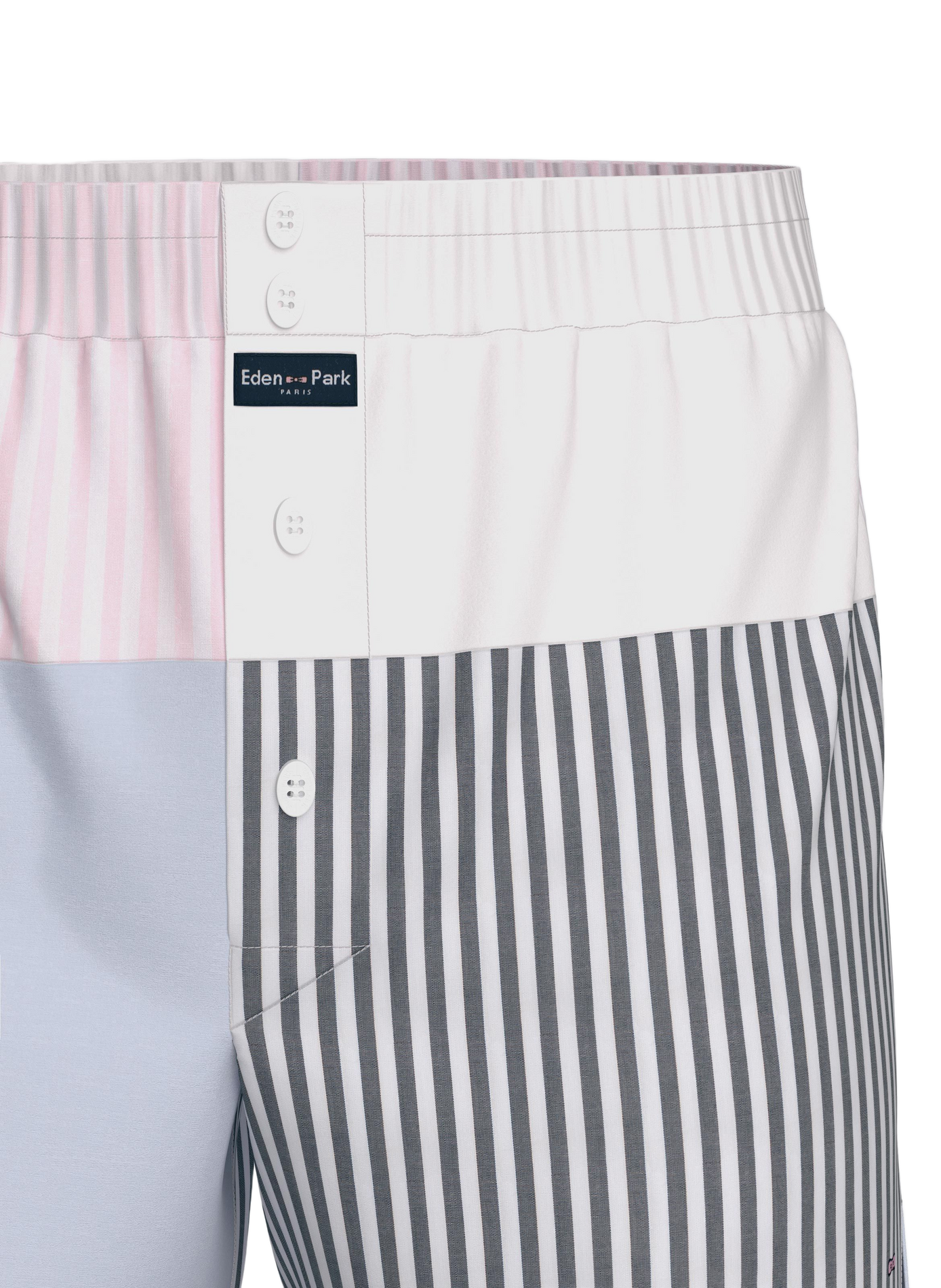 Caleçon en popeline de coton colorblock EDEN PARK Multicolore