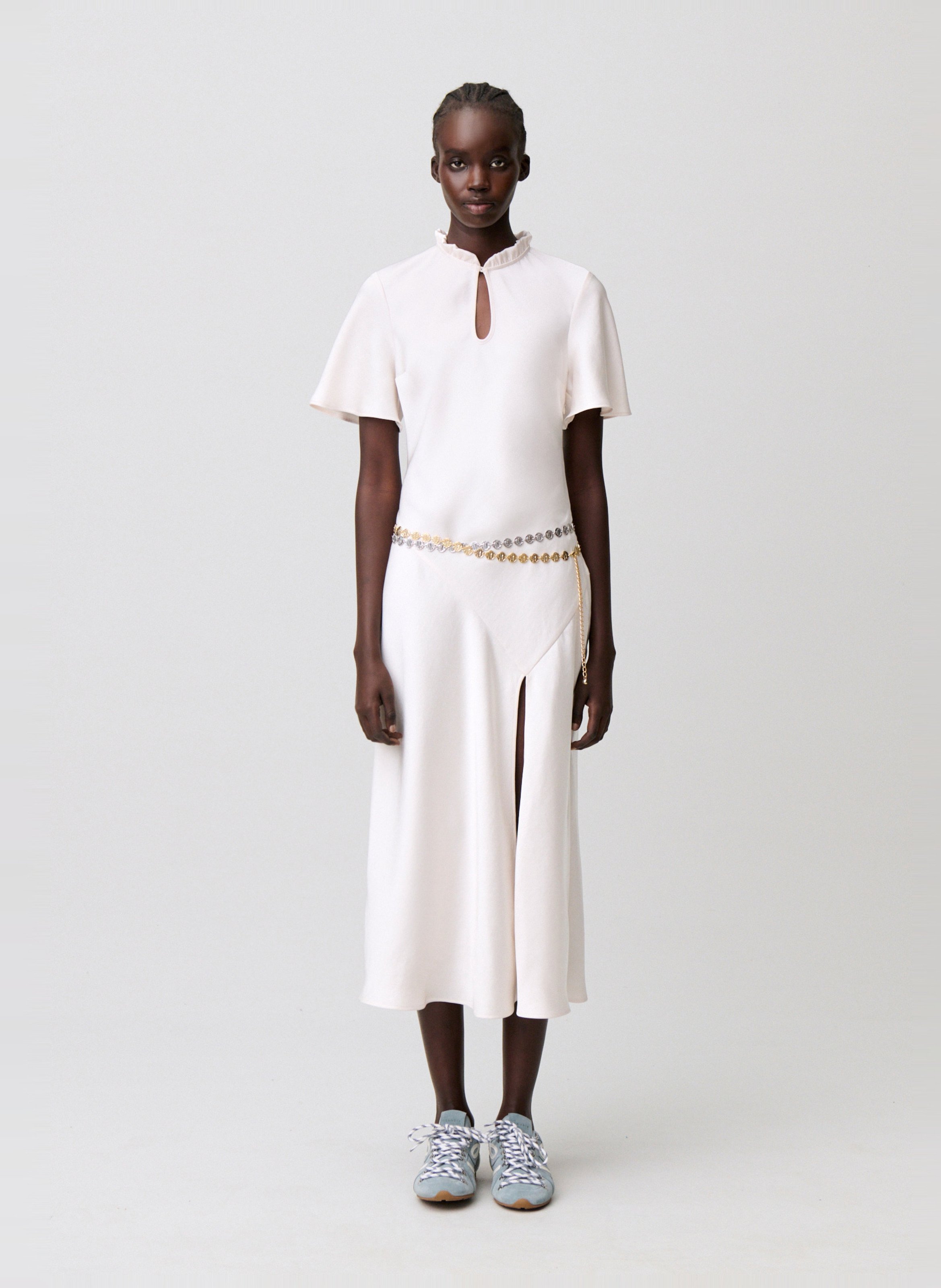 Robe longue fendue unie CLAUDIE PIERLOT Blanc