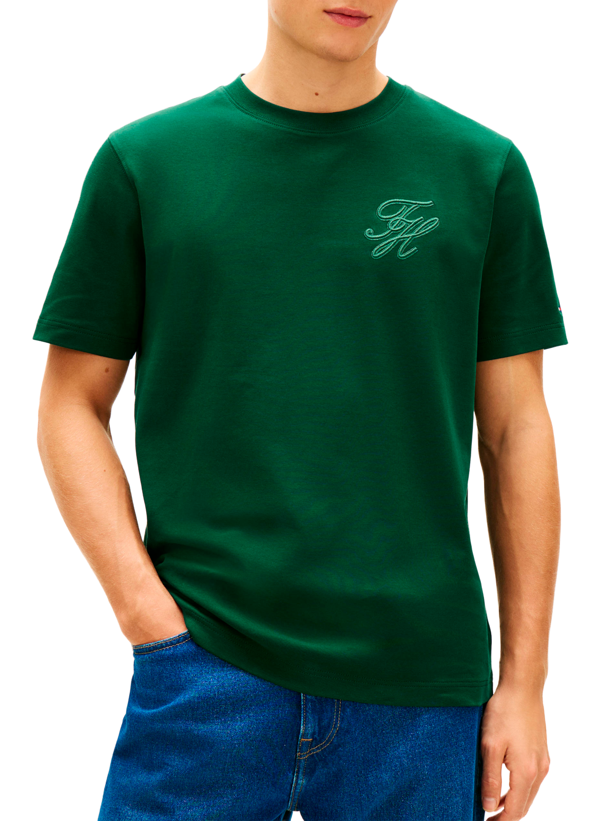 T-shirt à logo en coton TOMMY HILFIGER Vert