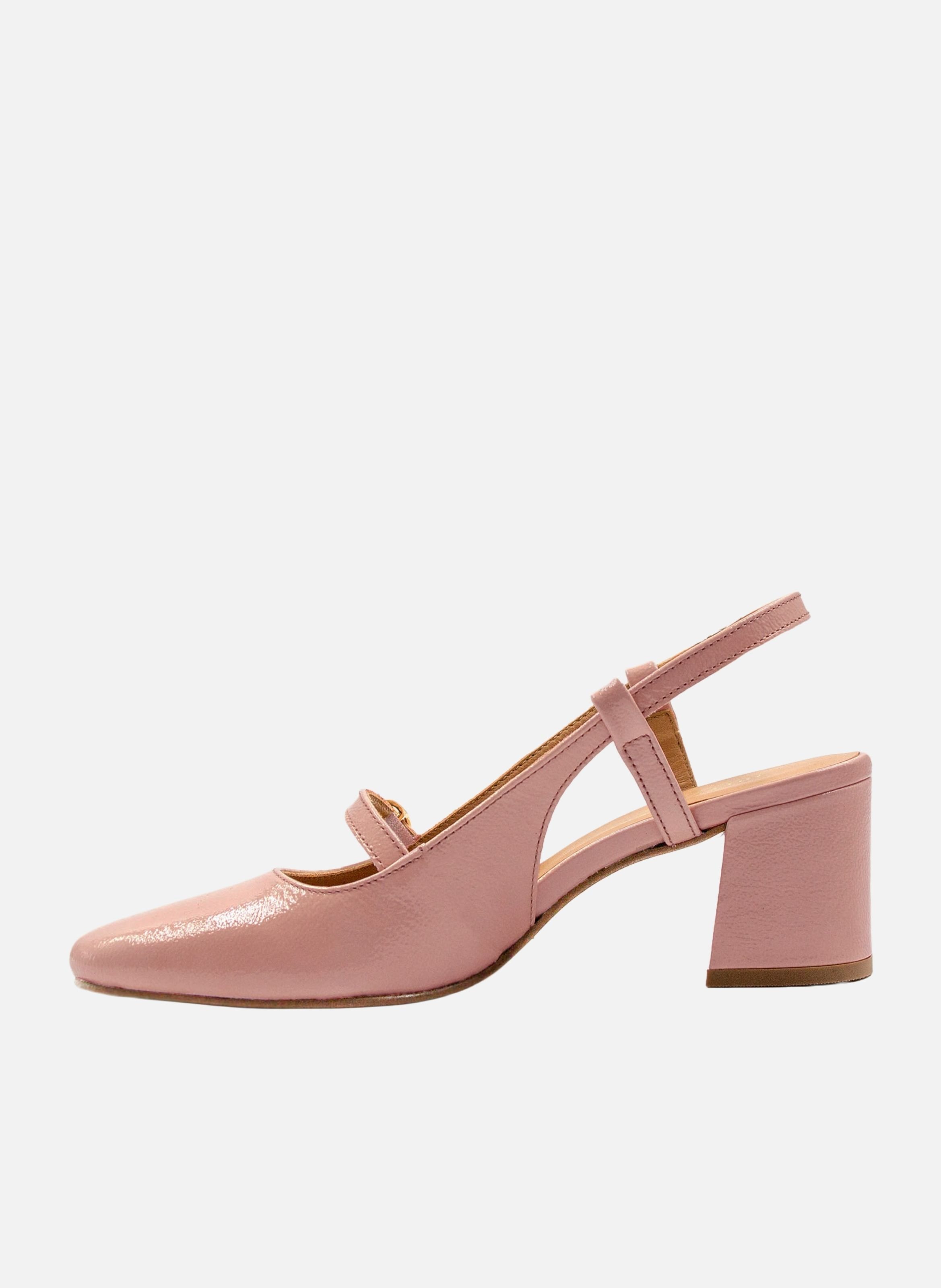 Escarpins slingback cuir vernis JULES & JENN Rose