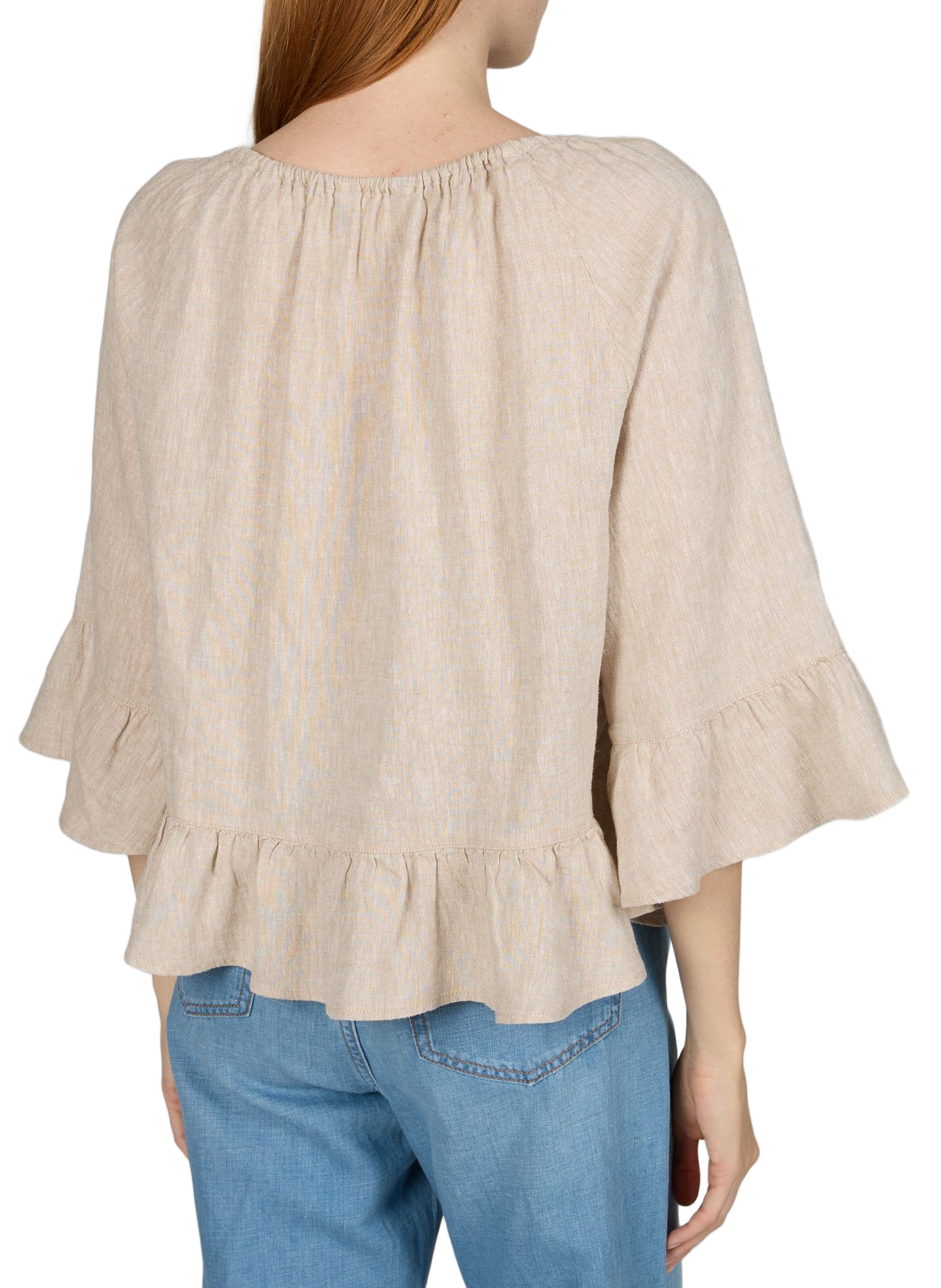 Linen blend Viana Ginia top MSCH Beige