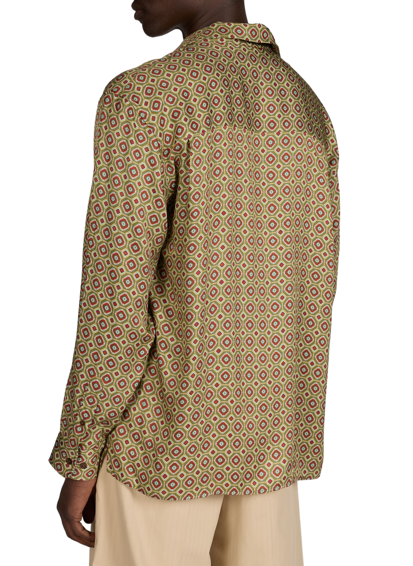 Oversized Geometric Printed Shirt DROLE DE MONSIEUR Khaki