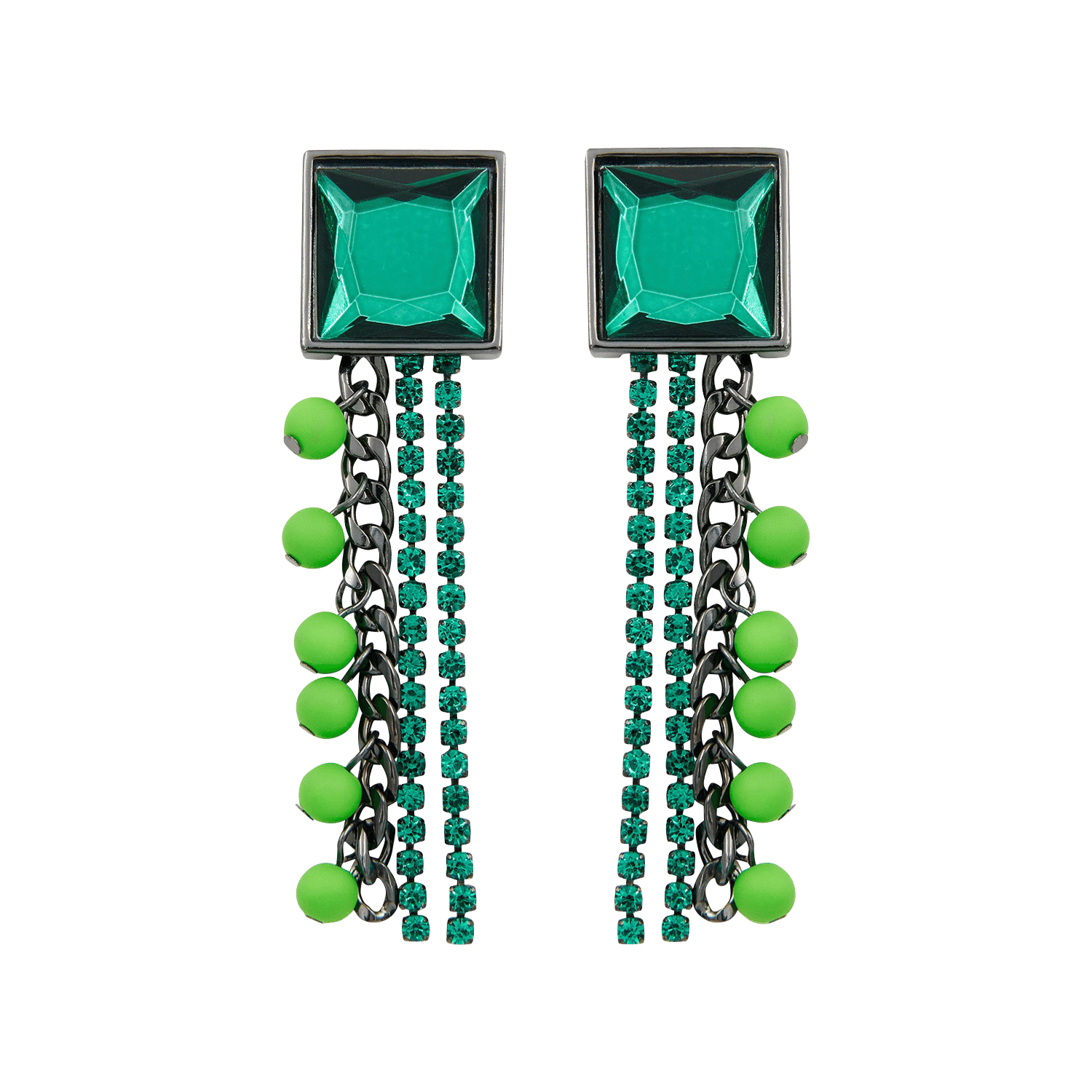 Boucles d'oreilles pendantes à strass jearry ESSENTIEL ANTWERP Vert