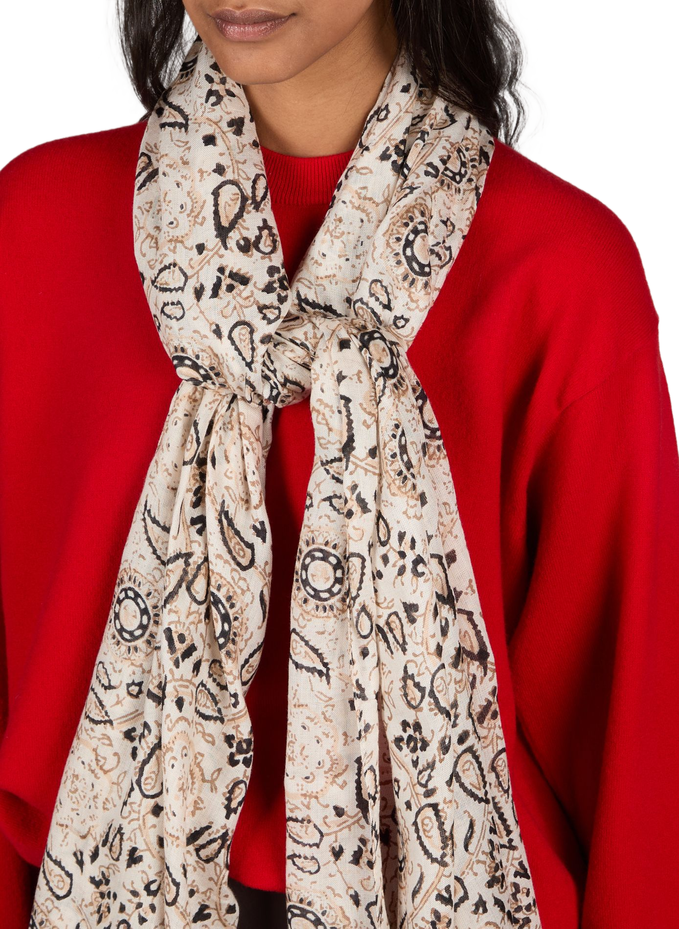 Etole voile imprimée cachemire AU PRINTEMPS PARIS Beige