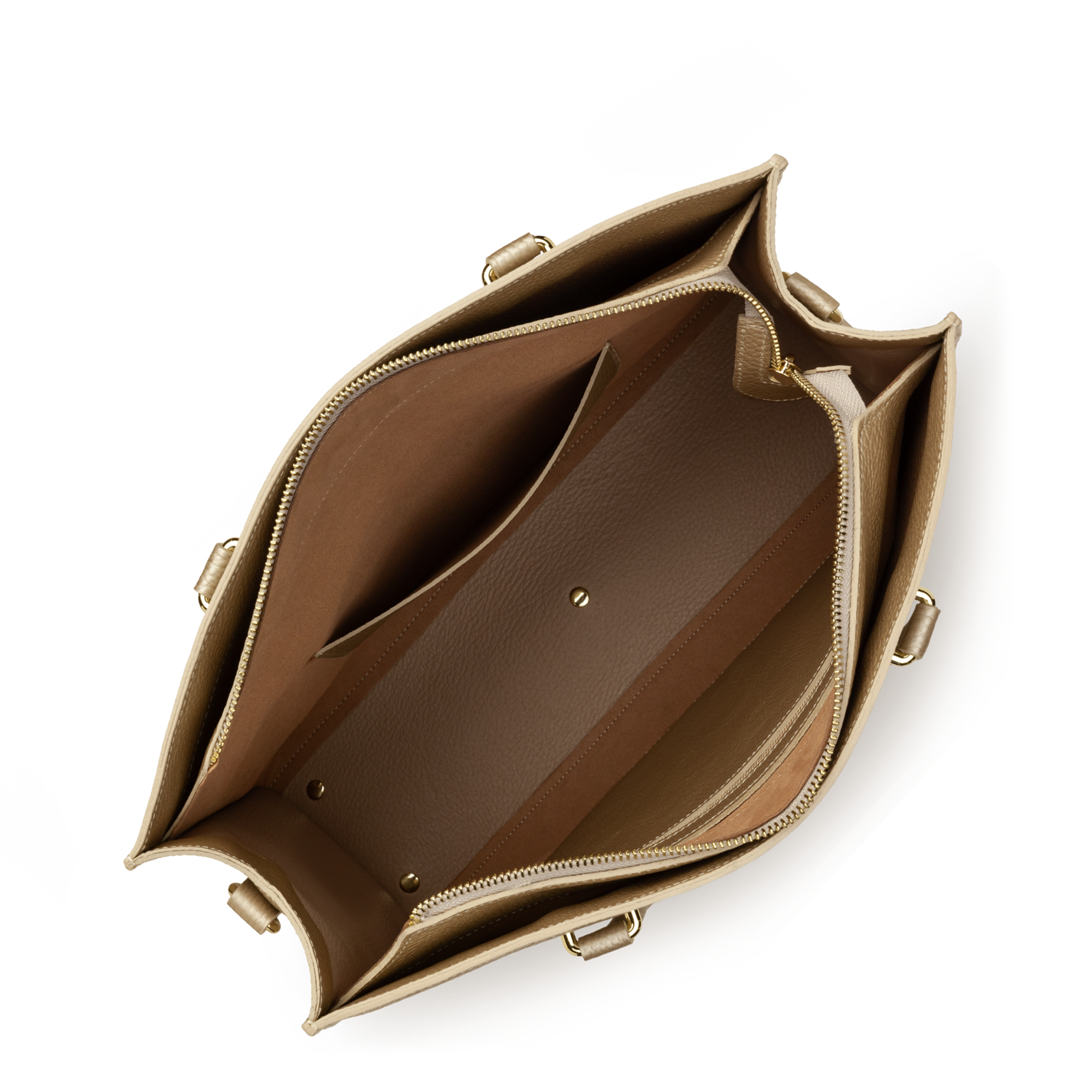 Grand sac cabas main - foulonné double daily LANCASTER Doré