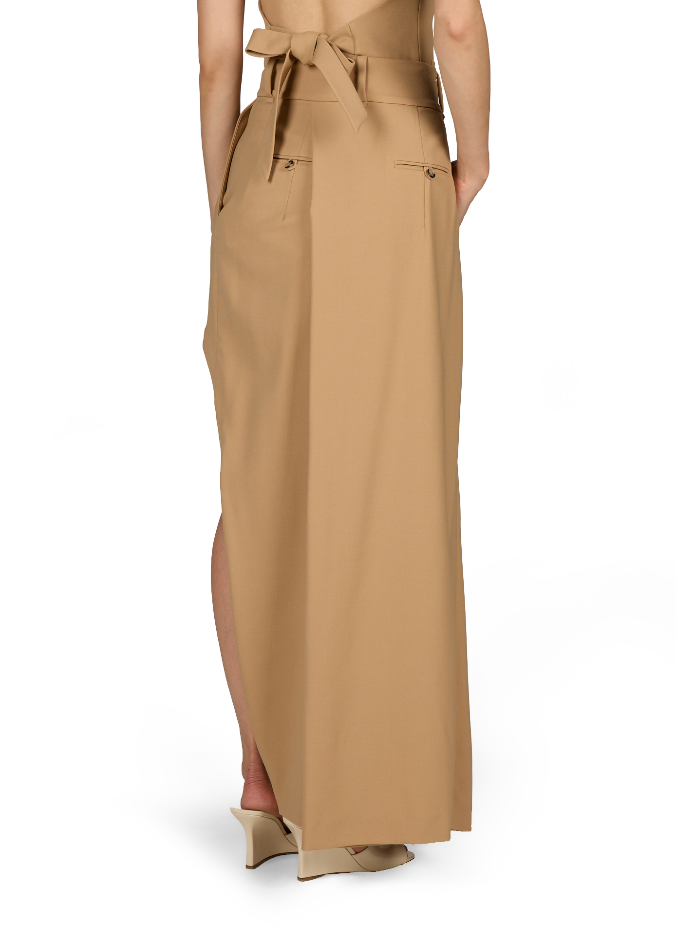Wide-leg wool-blend trousers A.W.A.K.E. MODE Beige