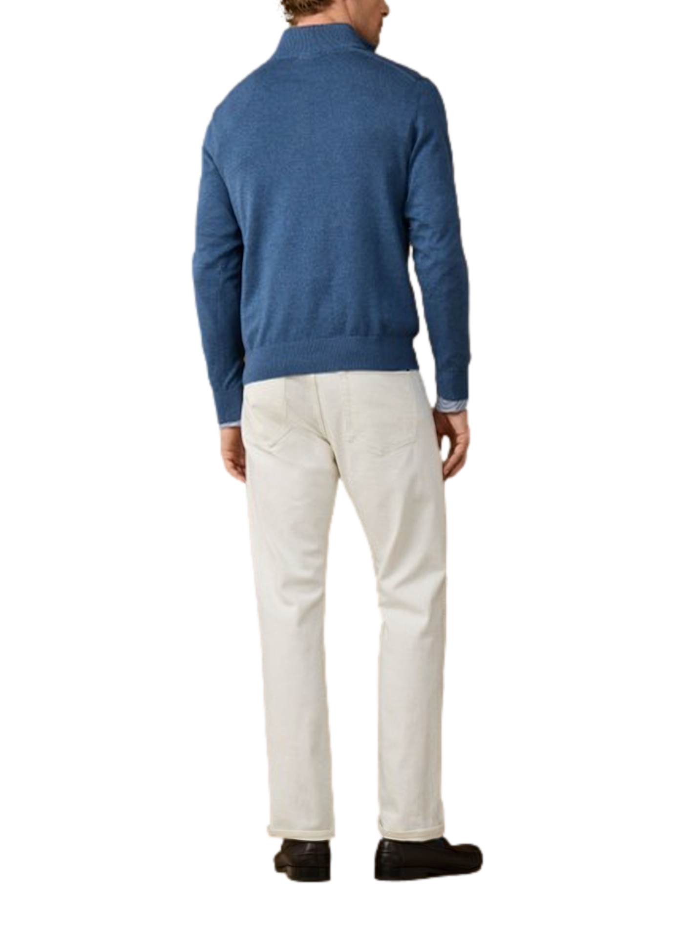 Pull col zippé en coton HACKETT Bleu