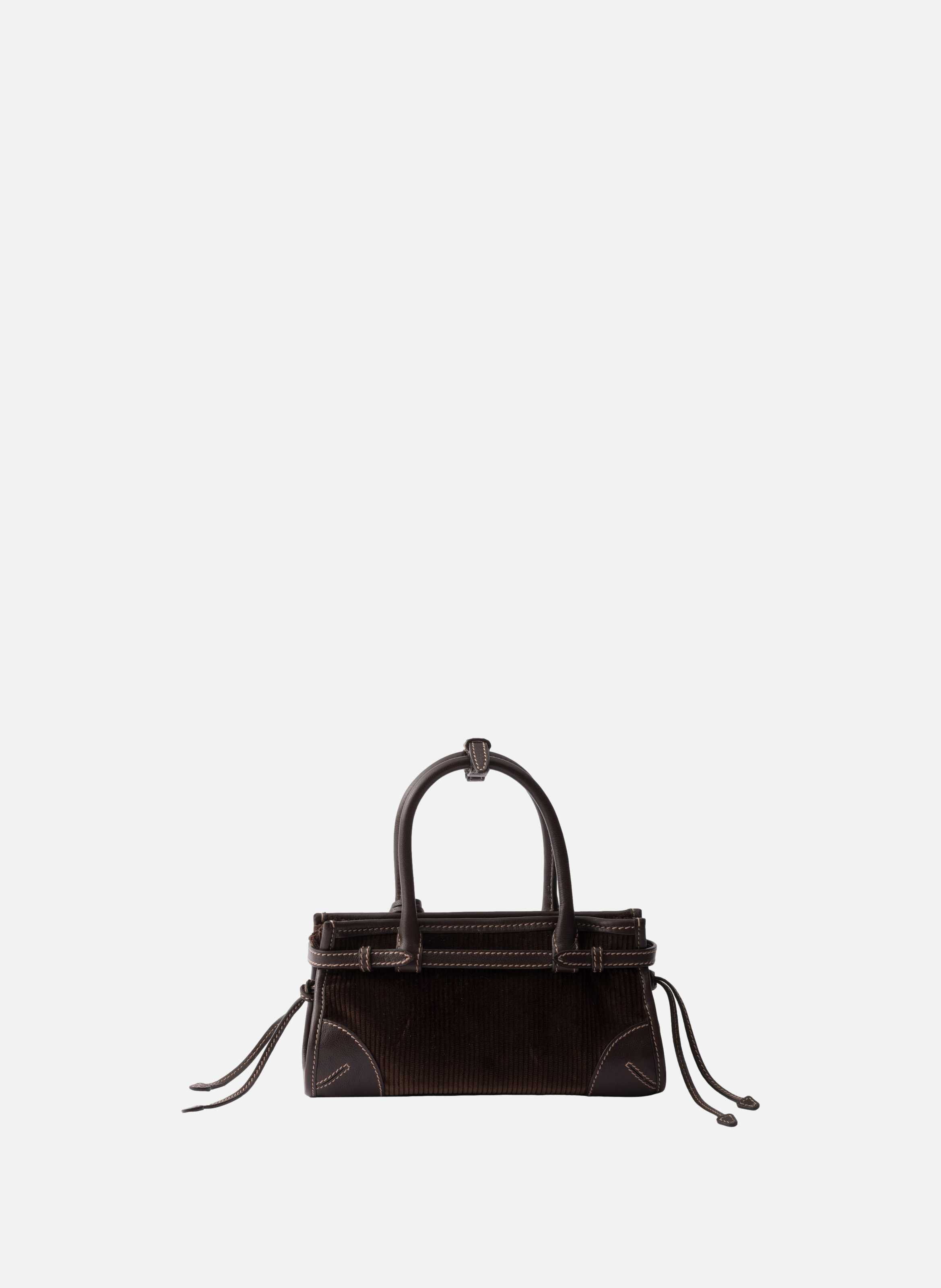 Petit sac prada bonnie velours côtelé et cuir PRADA Marron