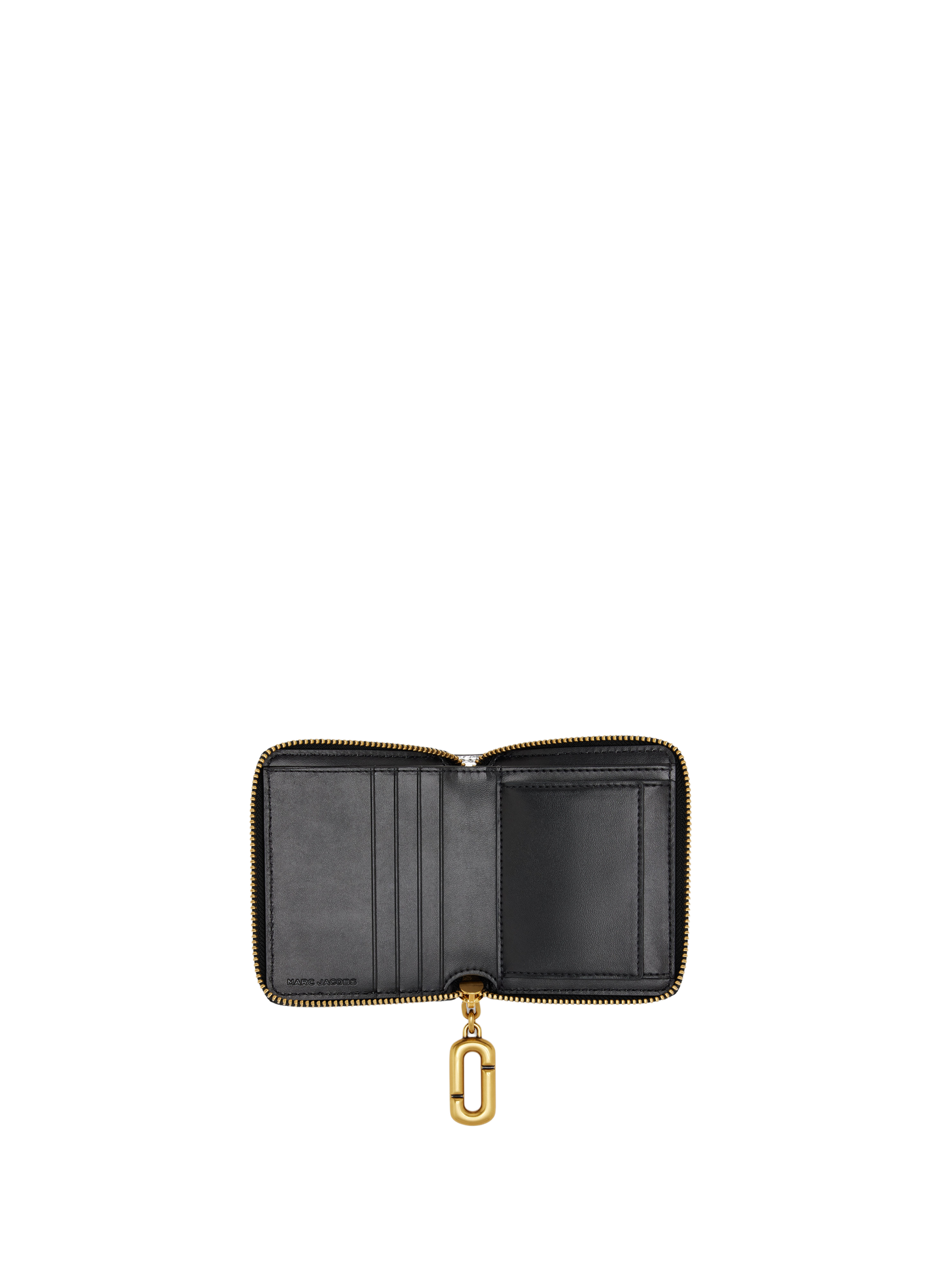 Portefeuille The Scene Slim Compact en cuir métallisé MARC JACOBS Argent