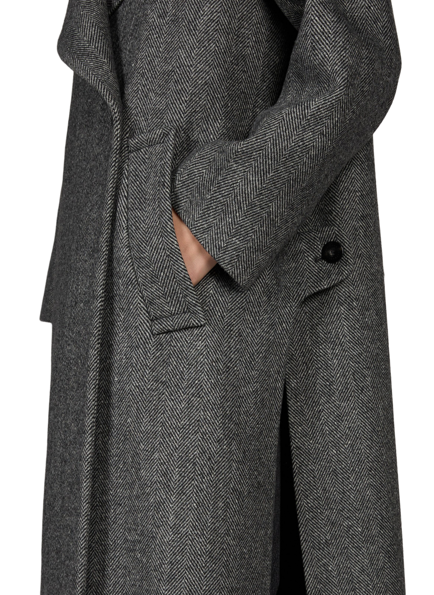Oversized printed wool blend coat MARGAUX LONNBERG Grey