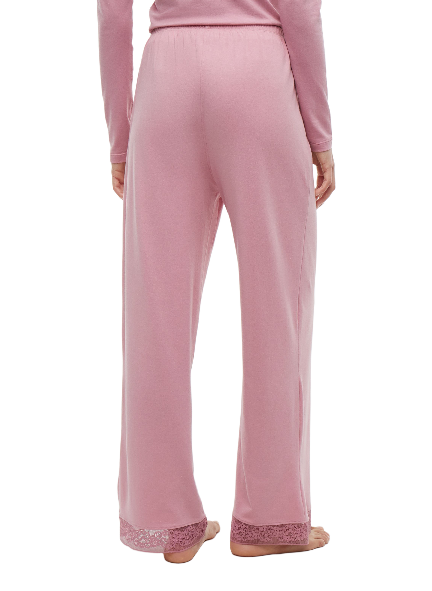 Plain fluid straight-leg elasticated trousers TOMMY HILFIGER Pink