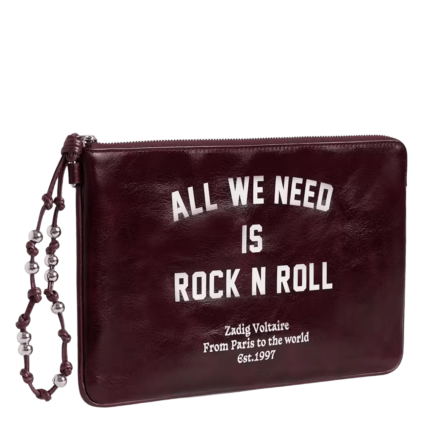 Pochette sérigraphié en cuir angel pouch ZADIG&VOLTAIRE Violet