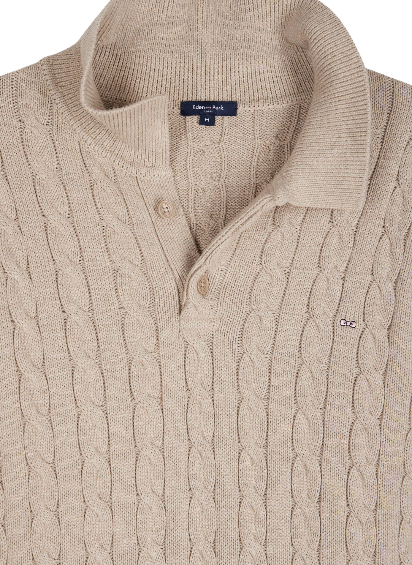 Pull col polo en coton EDEN PARK Beige